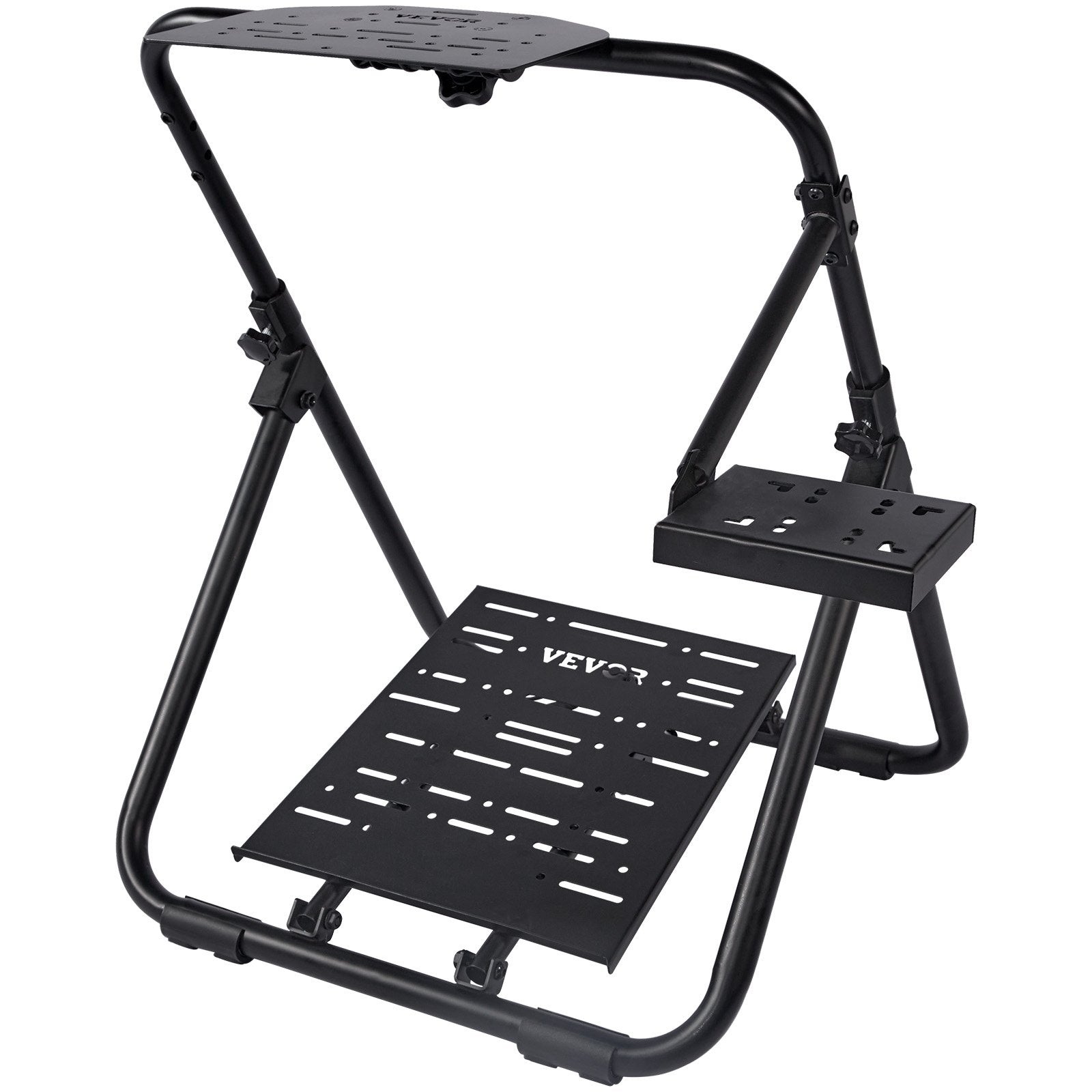 VEVOR Foldable Racing Steering Wheel Stand, Height Adjustable Universal Base Compatible with Logitech & Thrustmaster Racing Wheel and Pedal, Heavy-duty Frame Standard GT/Formula Seating Portable 9