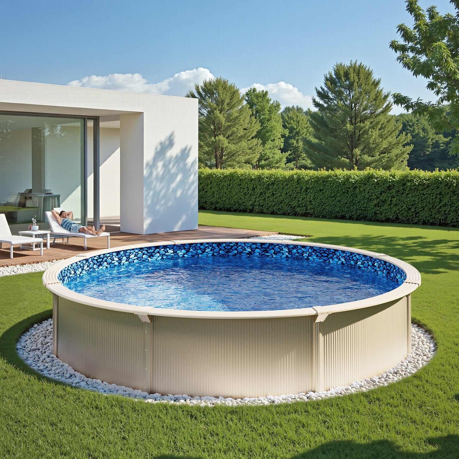 VEVOR Round Pool Liner 24ft Overlap Style Pool Liner 54in Wall Height 8