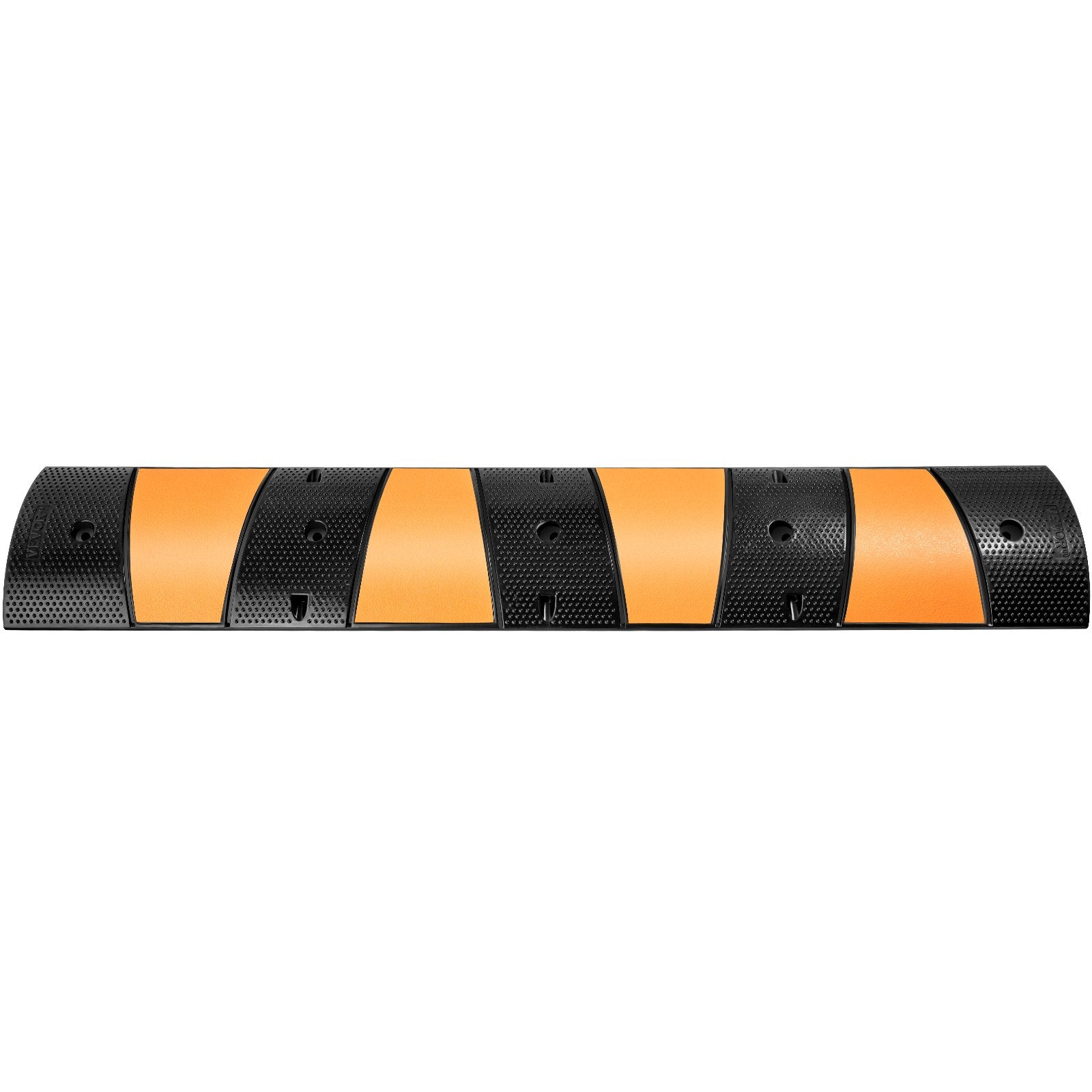 VEVOR Rubber Speed Bump, 1 Pack 2 Channel Speed Bump Hump, 72.8\" Long Modular Speed Bump Rated 22000 LBS Load Capacity, 72.8 x 12.2 x 2.2 Garage Speed Bump for Asphalt Concrete Gravel Driveway-6 FT 9