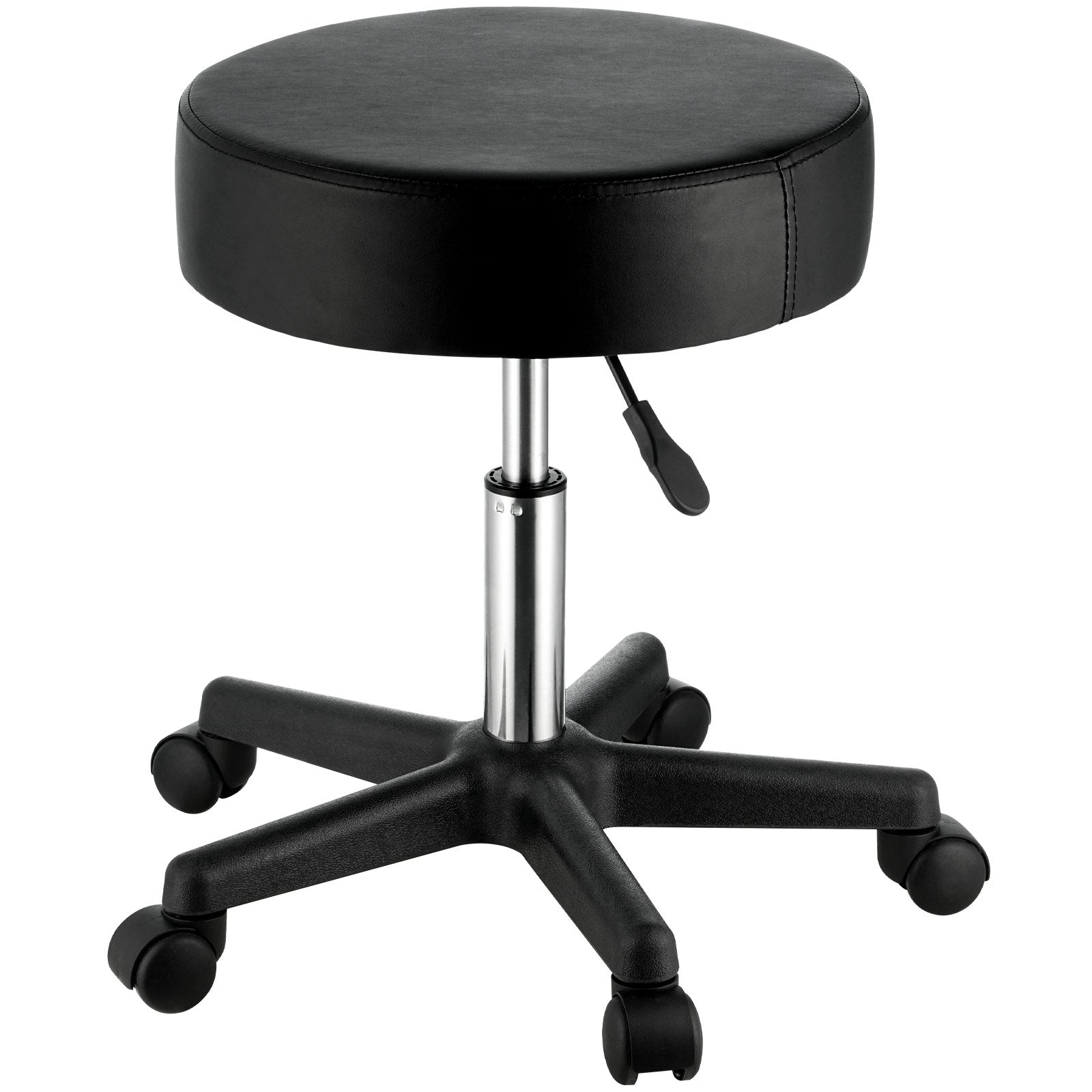 VEVOR Rolling Stools with Wheels, 400 LBS Weight Capacity Adjustable Height Stool with Ultra-Thick Seat Cushion, Swivel Stools Chair for Salon, Bar, Home, Office, Tatoo, Medical, Massage, Black 10