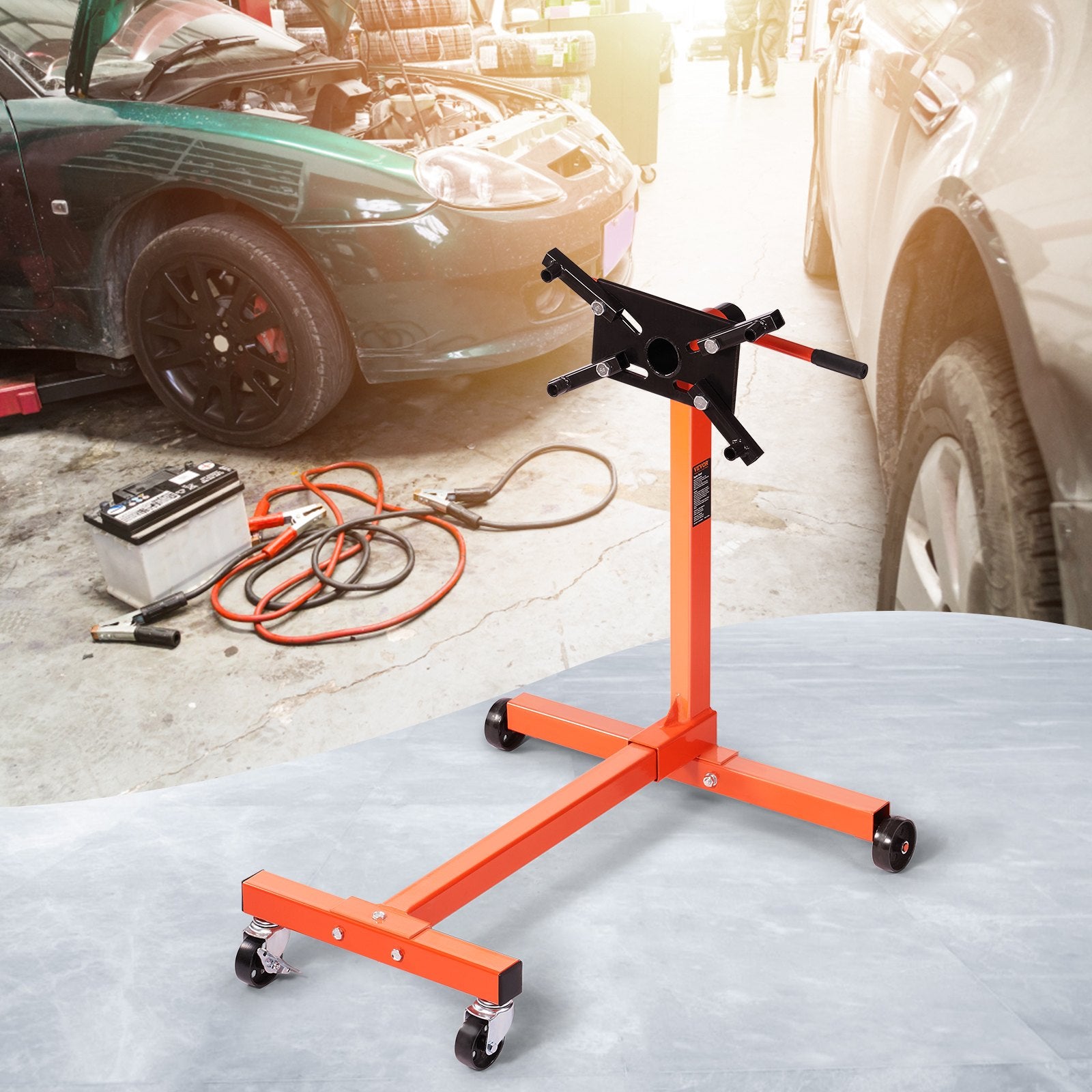 VEVOR Engine Stand 750LBS Motor Hoist Dolly 360 Degree Adjustable Mounting Head 7