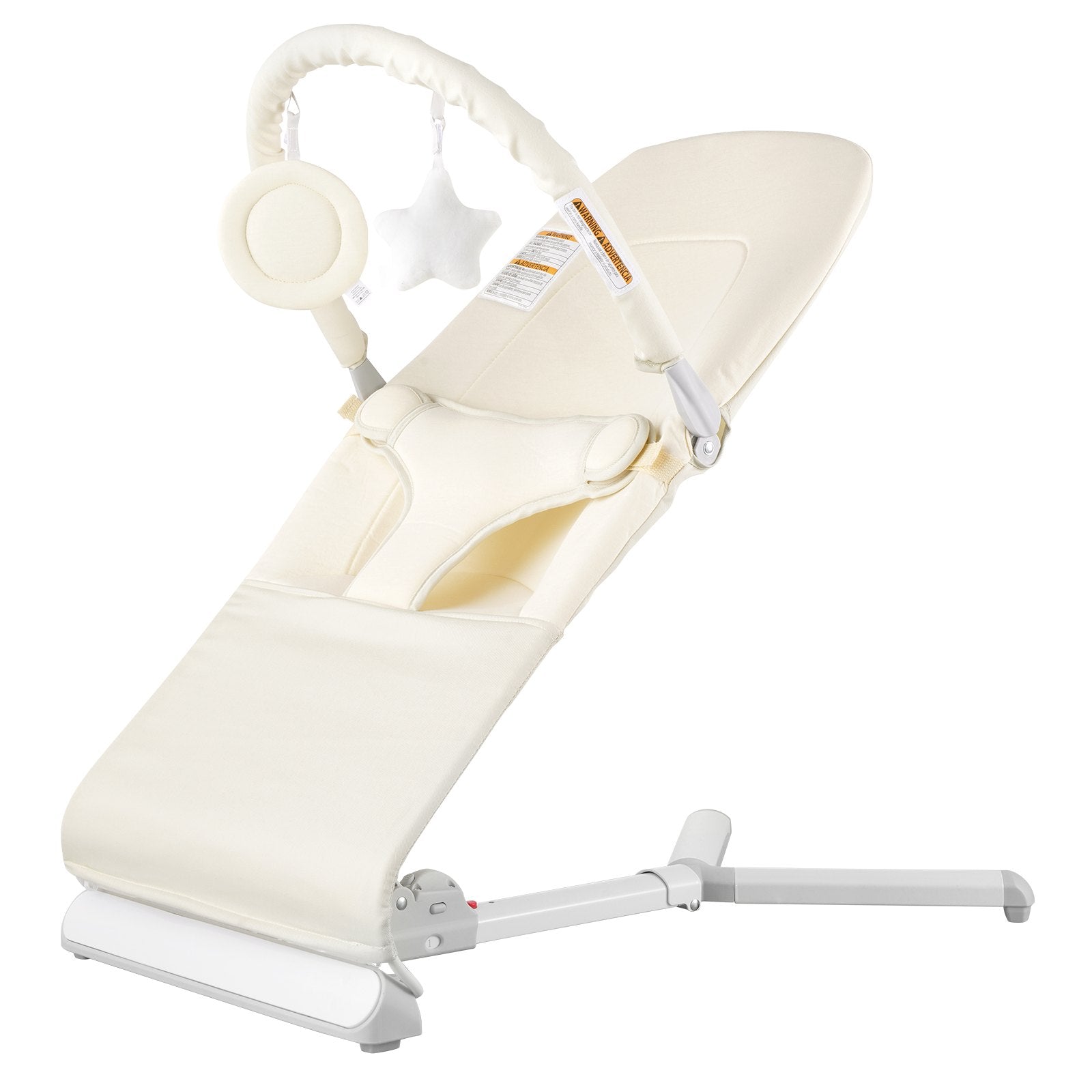 VEVOR Baby Bouncer Folding Bouncer Seat Chair for Babies 0-9 Months with Toy Bar 9