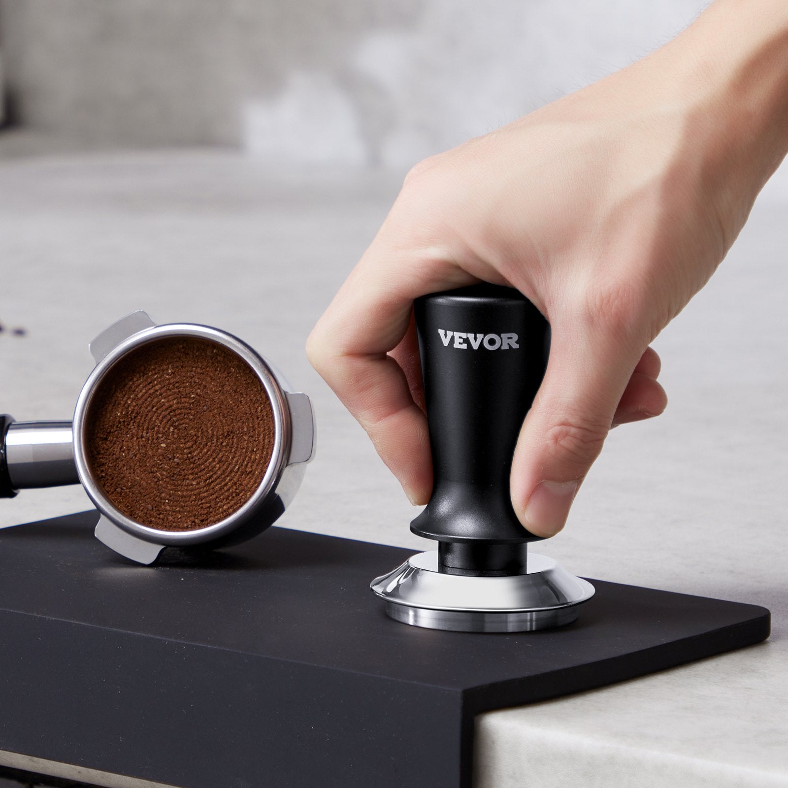 VEVOR 51mm/53mm/58mm Espresso Tamper Stainless Steel Coffee Tamper with Spring 7