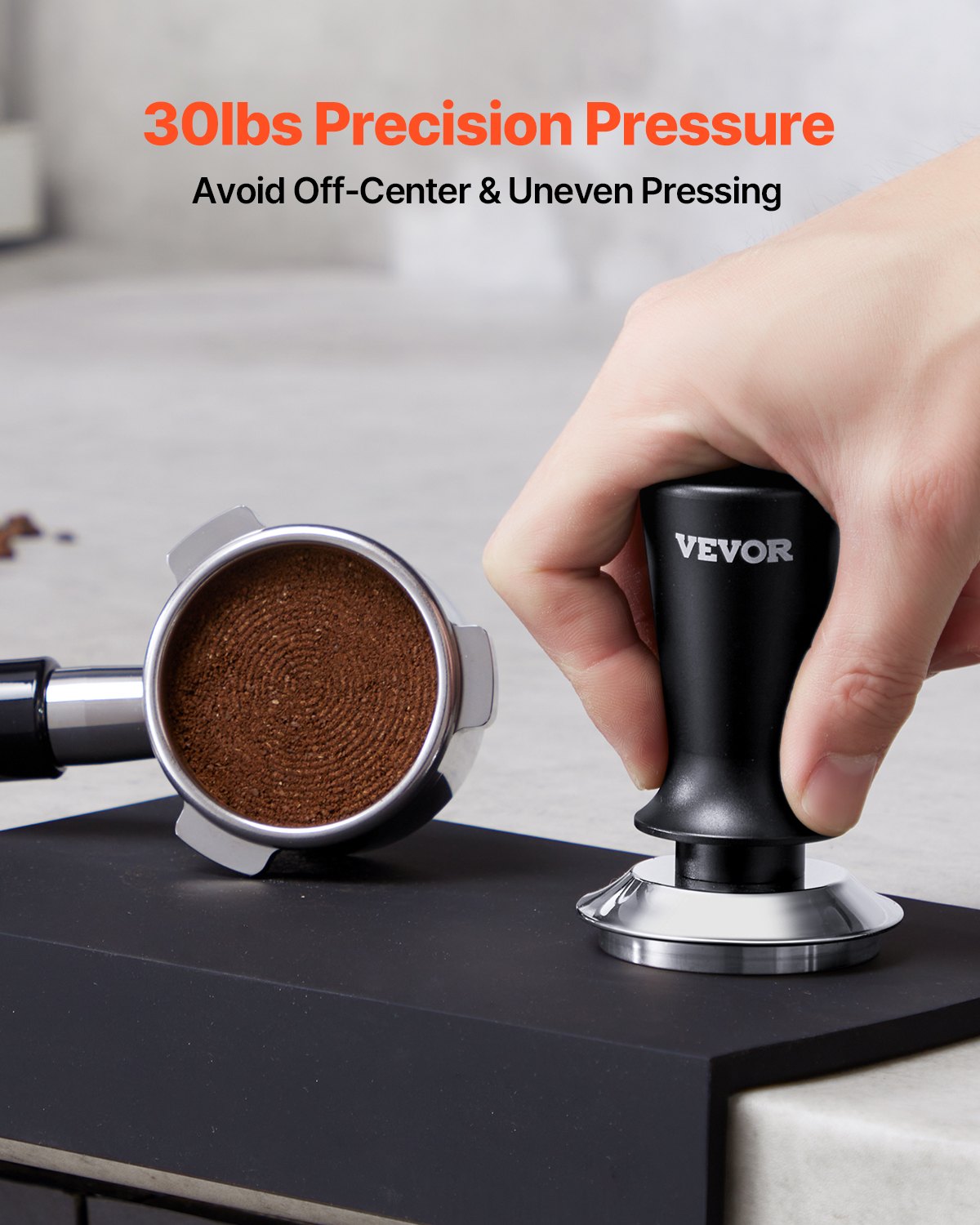 VEVOR 51mm/53mm/58mm Espresso Tamper Stainless Steel Coffee Tamper with Spring 3
