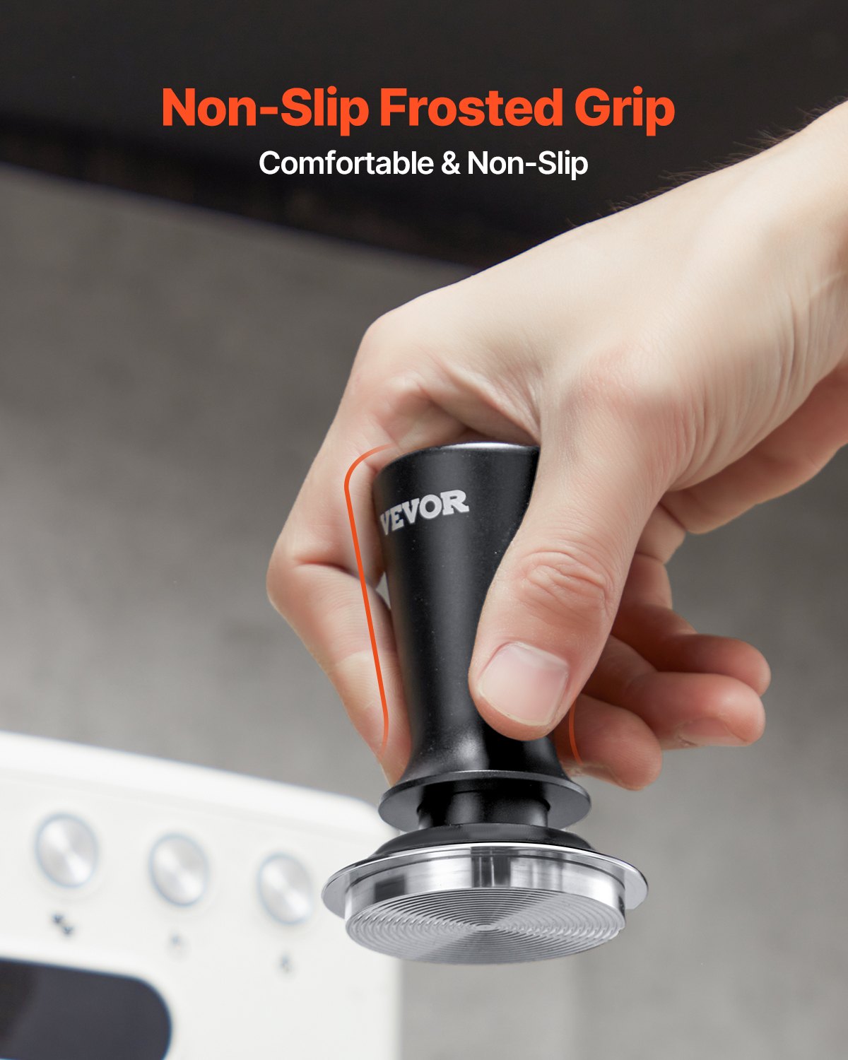 VEVOR 51mm/53mm/58mm Espresso Tamper Stainless Steel Coffee Tamper with Spring 4