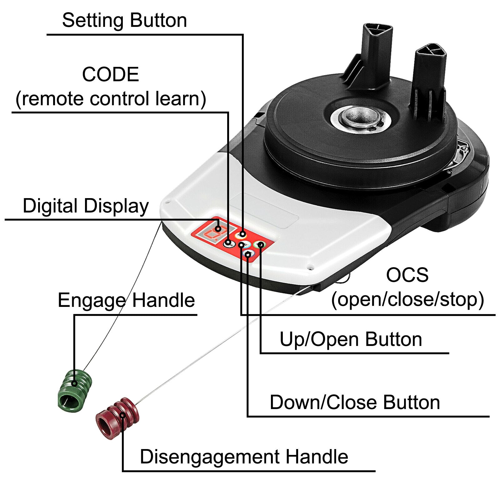VEVOR Garage Roller Door Opener, 800 N Lift Force 164 ft Remote Control, 220V Electric Roller Gate Opener, Auto Garage Roller Gate Opener Kit with 2 Remote, Apply for Garage Store 5