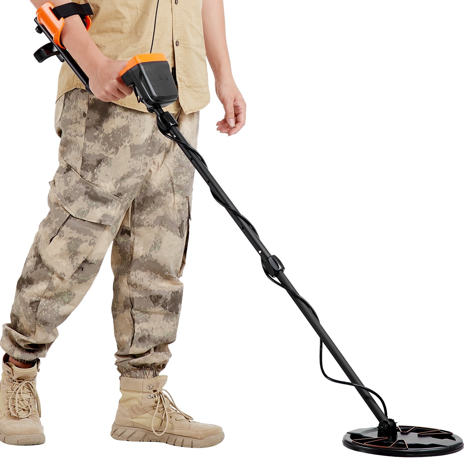 VEVOR Metal Detector for Adults&Kids, 250mm, Professional Adjustable Higher Accuracy Gold Detector, IP68 Waterproof Coil with LCD Display 7 Modes Advanced DSP Chip, for Detecting Gold Treasure Hunting 9