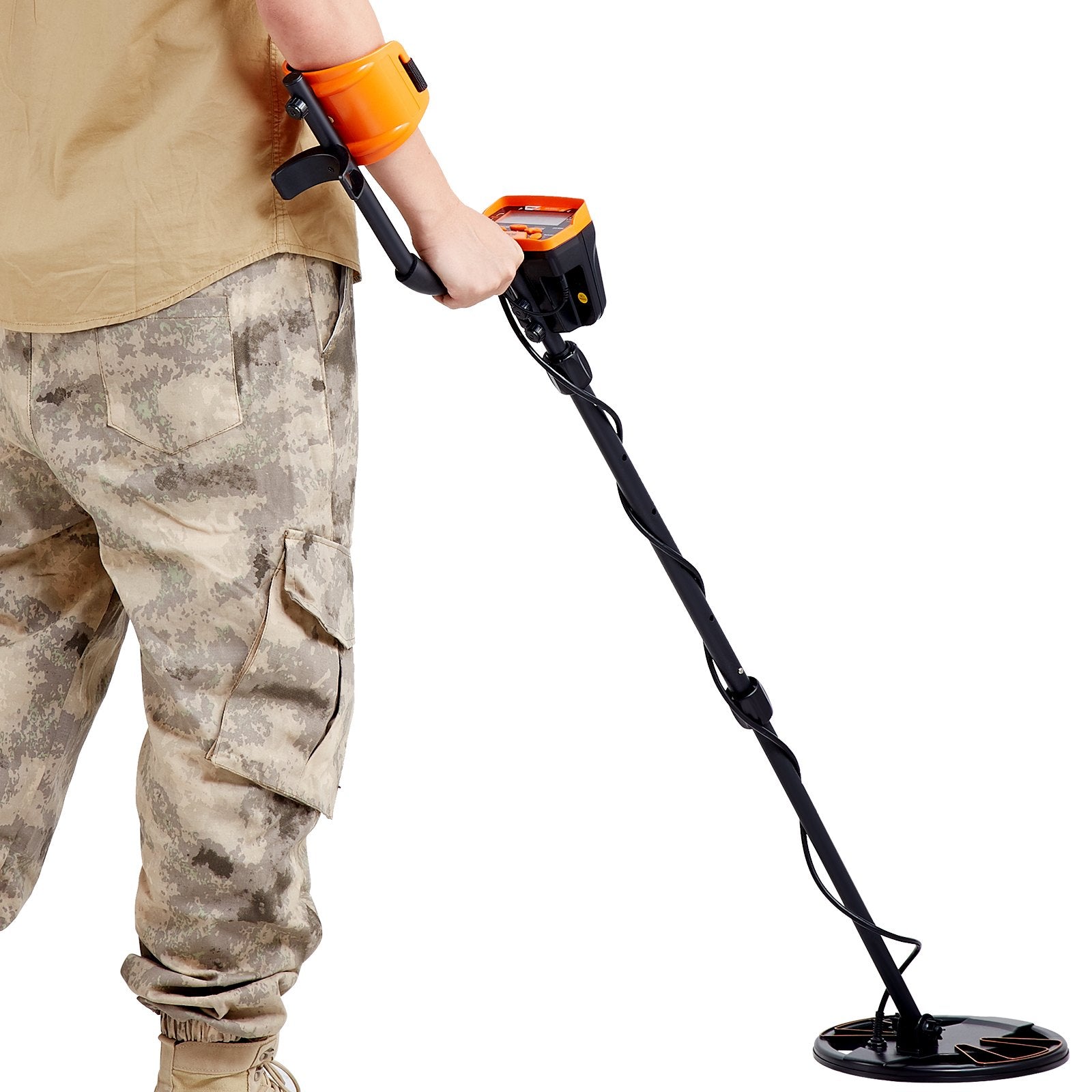 VEVOR Metal Detector for Adults&Kids, 250mm, Professional Adjustable Higher Accuracy Gold Detector, IP68 Waterproof Coil with LCD Display 7 Modes Advanced DSP Chip, for Detecting Gold Treasure Hunting 10
