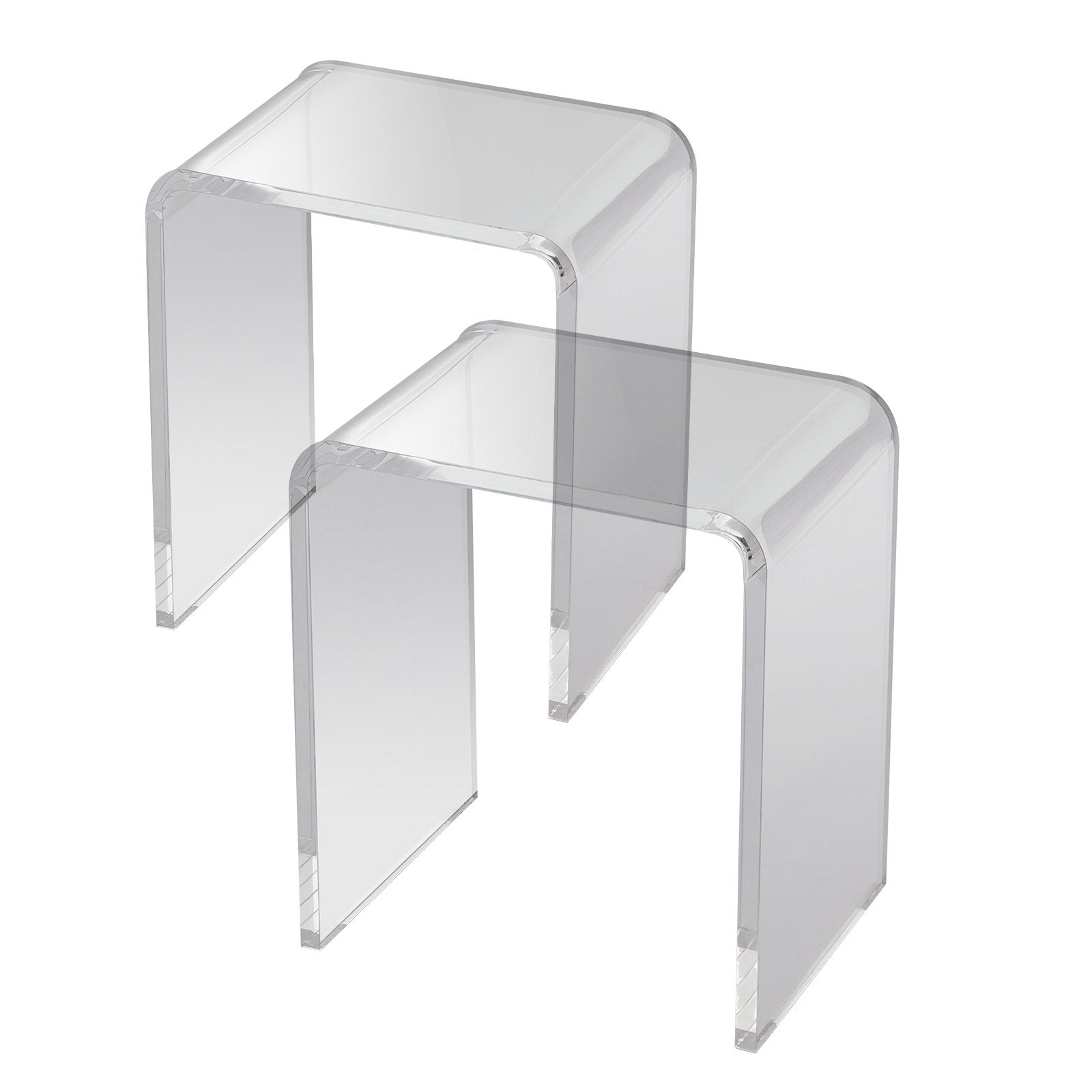 VEVOR Acrylic End Table, 2 pcs C-Shaped Lucite Side Tables, Clear Acrylic Side Table for Drink, Food, Snack used in Living Room, Bedroom, and Study 9
