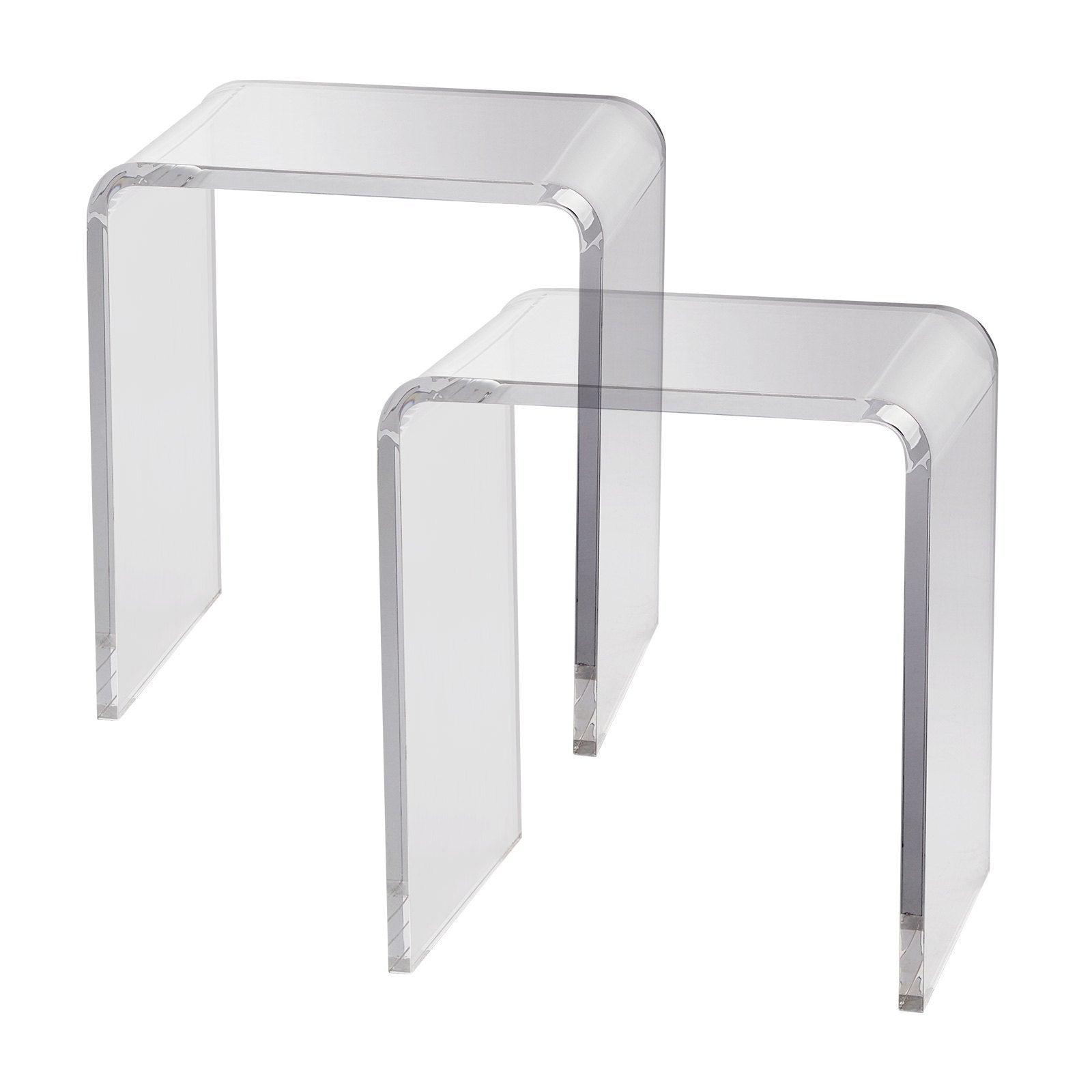 VEVOR Acrylic End Table, 2 pcs C-Shaped Lucite Side Tables, Clear Acrylic Side Table for Drink, Food, Snack used in Living Room, Bedroom, and Study 10