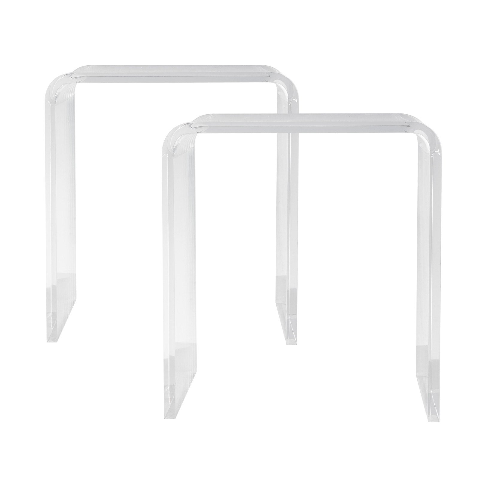 VEVOR Acrylic End Table, 2 pcs C-Shaped Lucite Side Tables, Clear Acrylic Side Table for Drink, Food, Snack used in Living Room, Bedroom, and Study 11