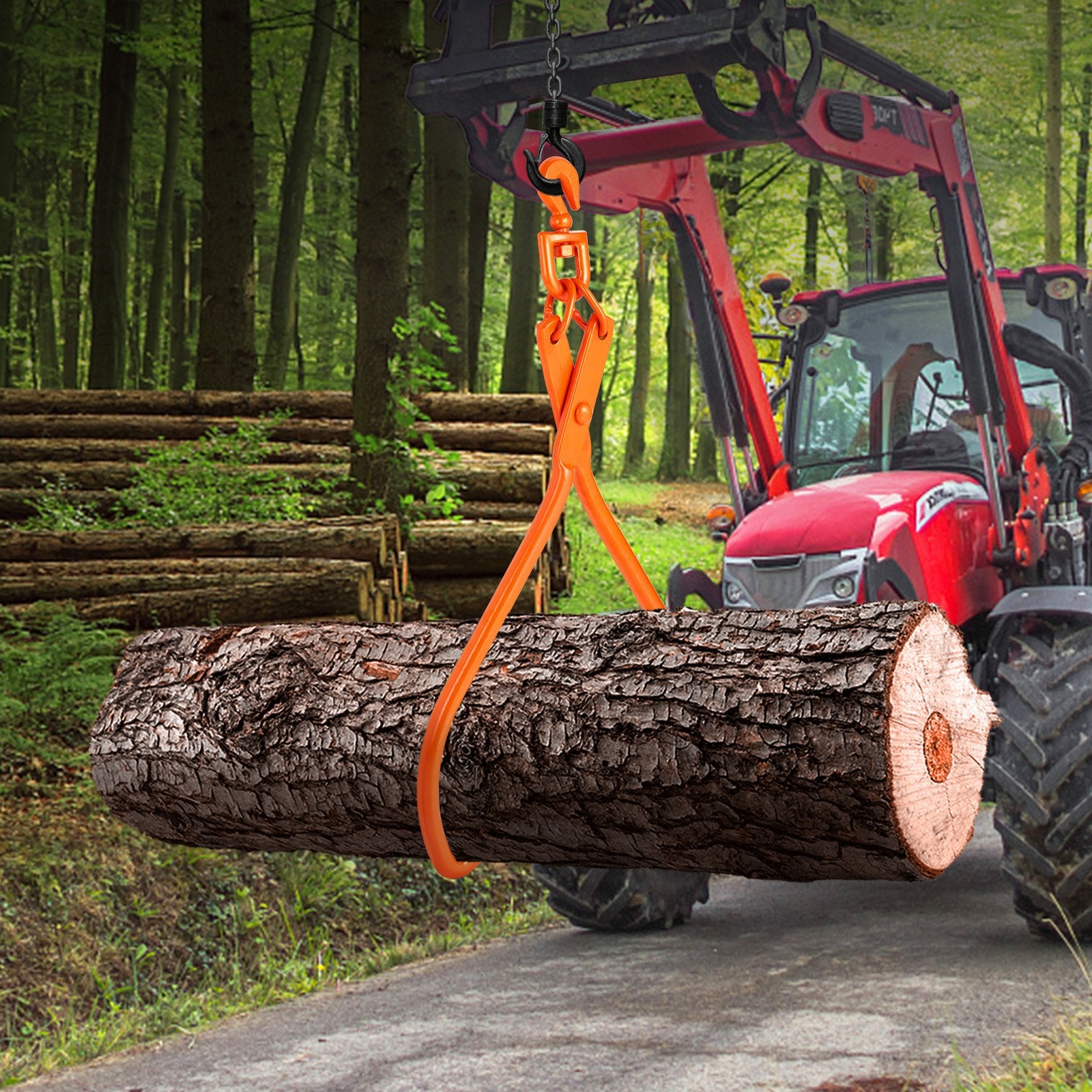 VEVOR Log Skidding Tongs, 81.3cm 2 Claw Log Lifting Tongs, Heavy Duty Rotating Steel Lumber Skidding Tongs, 700 kg Loading Capacity, Log Lifting, Handling, Dragging & Carrying Tool 8