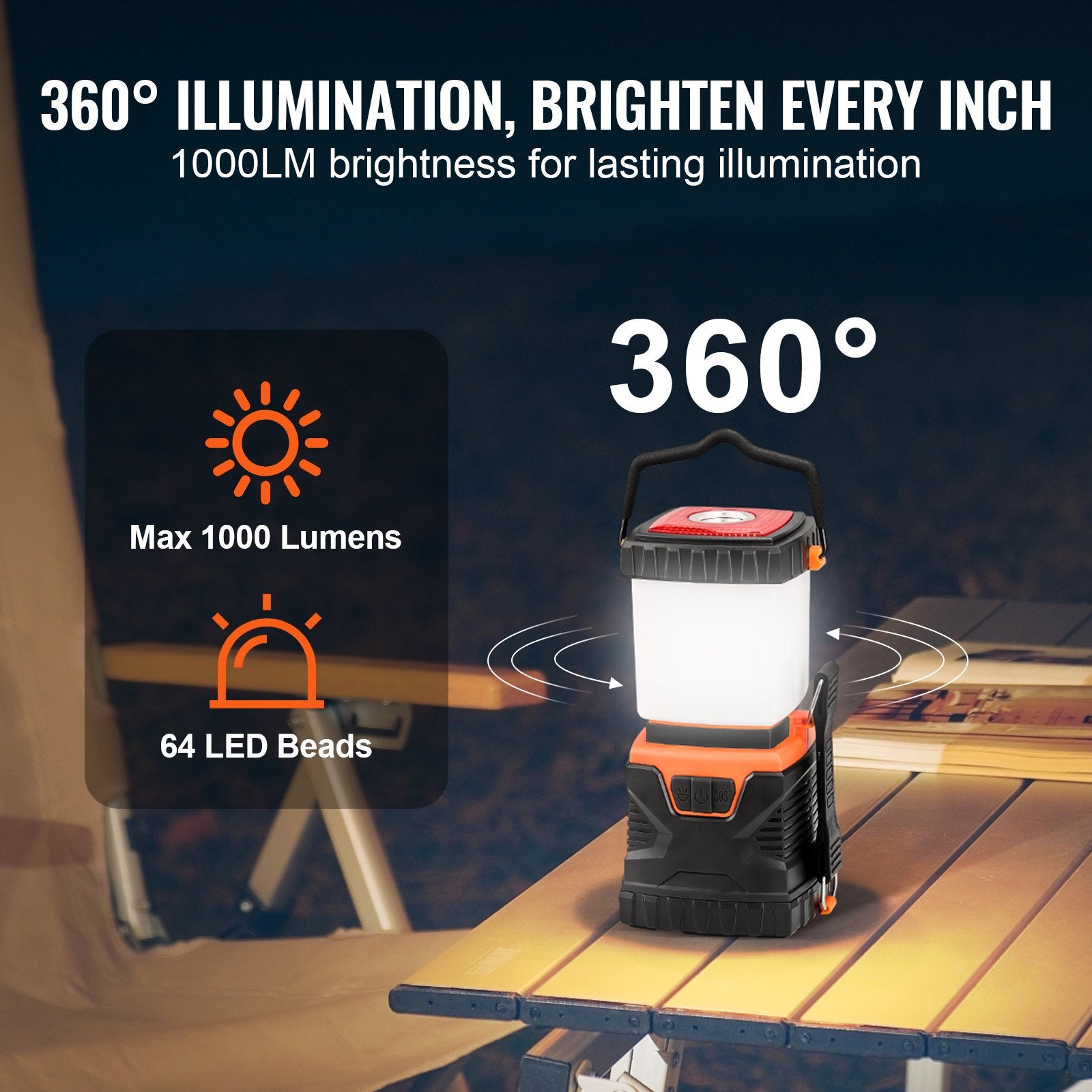 VEVOR LED Camping Lantern Battery Powered All-in-one for Exceptional Experience 3