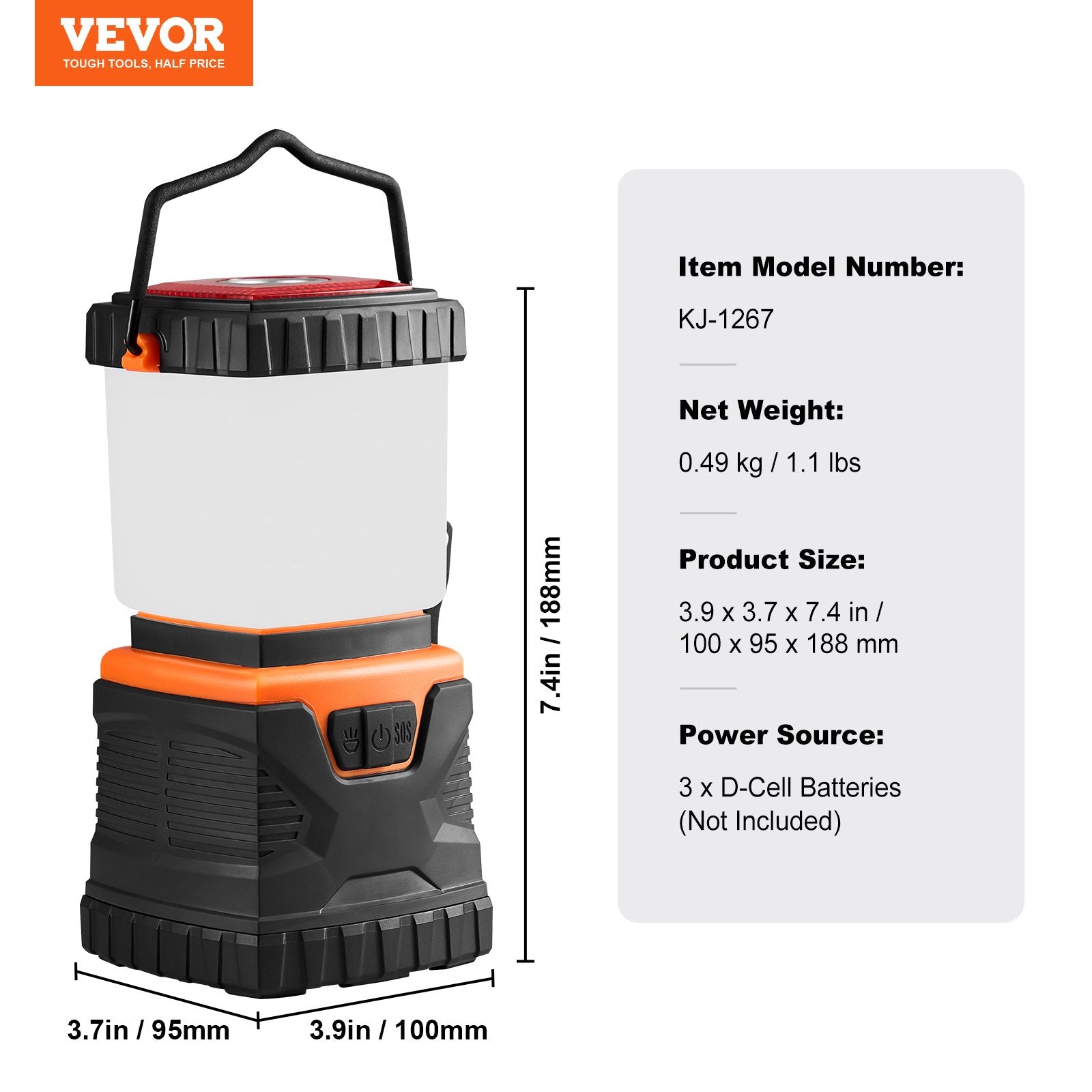 VEVOR LED Camping Lantern Battery Powered All-in-one for Exceptional Experience 7