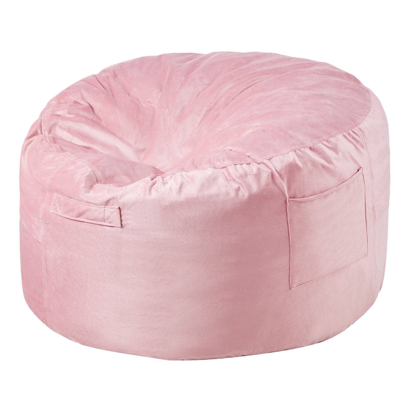 VEVOR 91 cm Round Bean Bag Chair with Removable Cover & Dutch Velvet Pink 9