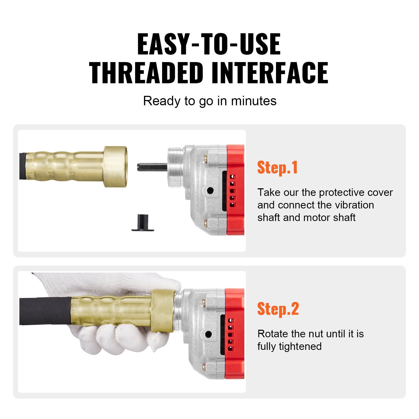 VEVOR Handheld Electric Concrete Vibrator 960W 2M Shaft Air Bubble Remover 5