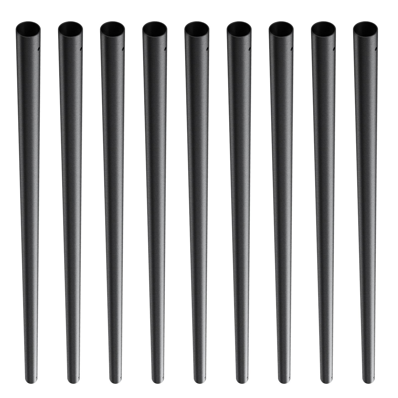 VEVOR Staircase Metal Balusters, 3/4'' Round x 32'' Long Aluminum Decorative Banister Spindles, 101 Pack Deck Baluster with Screws, Classic Hollow Deck Railing Satin Black Powder Coated for Porch 9