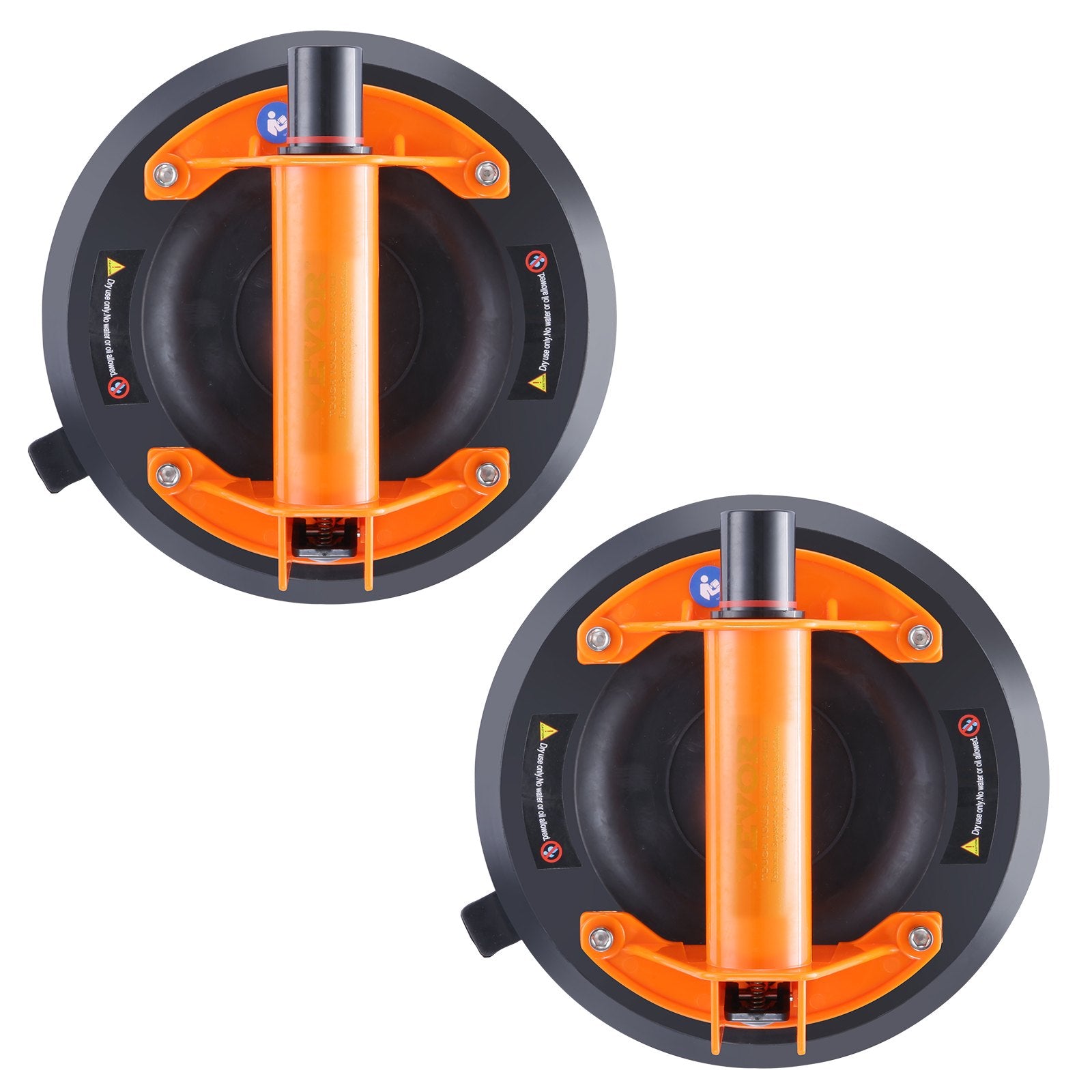 VEVOR Glass Suction Cup, 203 mm 2 Pack 278 kg Capacity, Vacuum Suction Cup with Steel Handle & Carry Box, Heavy Duty Industrial Suction Cup Lifter Tool for Glass, Granite, Tile, Metal, Wood Lifting 9