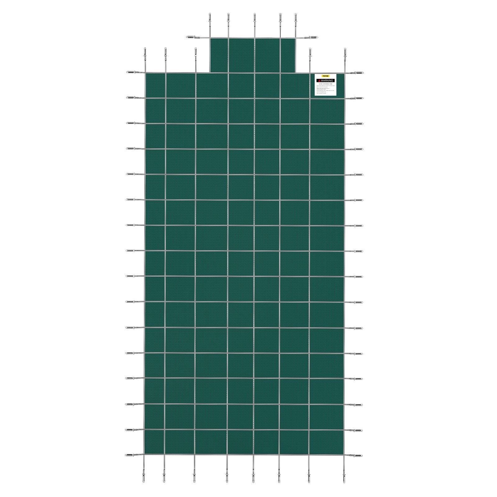 VEVOR Pool Safety Cover Fits 20x40ft Rectangle Inground Safety Pool Cover Green Mesh with 4x8ft Center End Steps Solid Pool Safety Cover for Swimming Pool Winter Safety Cover 10