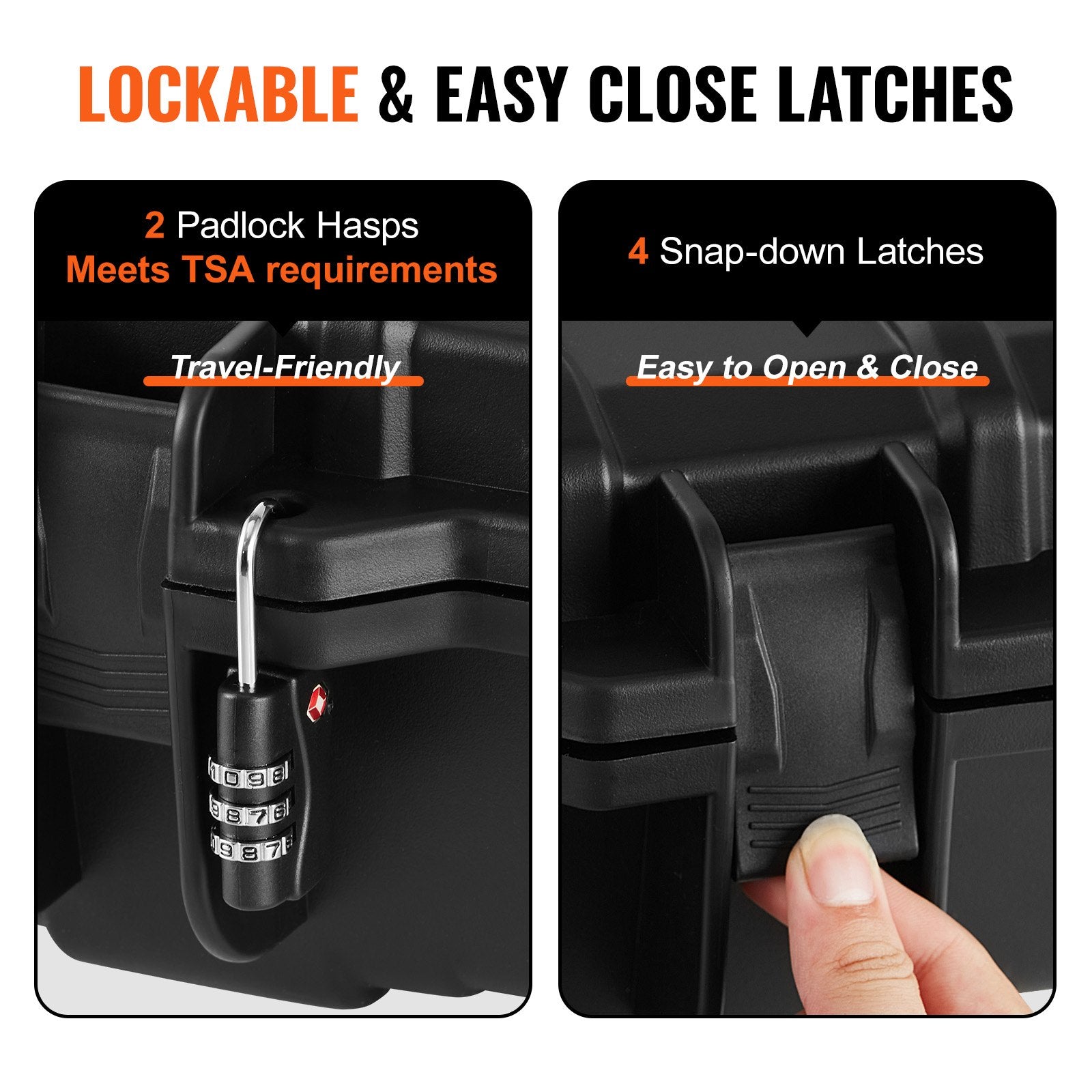 VEVOR Rifle Case, Rifle Hard Case with 3 Layers Fully-protective Foams, 42 inch lockable Hard Gun Case with Wheels, IP67 Waterproof & Crushproof, for Two Rifles or Shotguns, Airsoft Gun 4