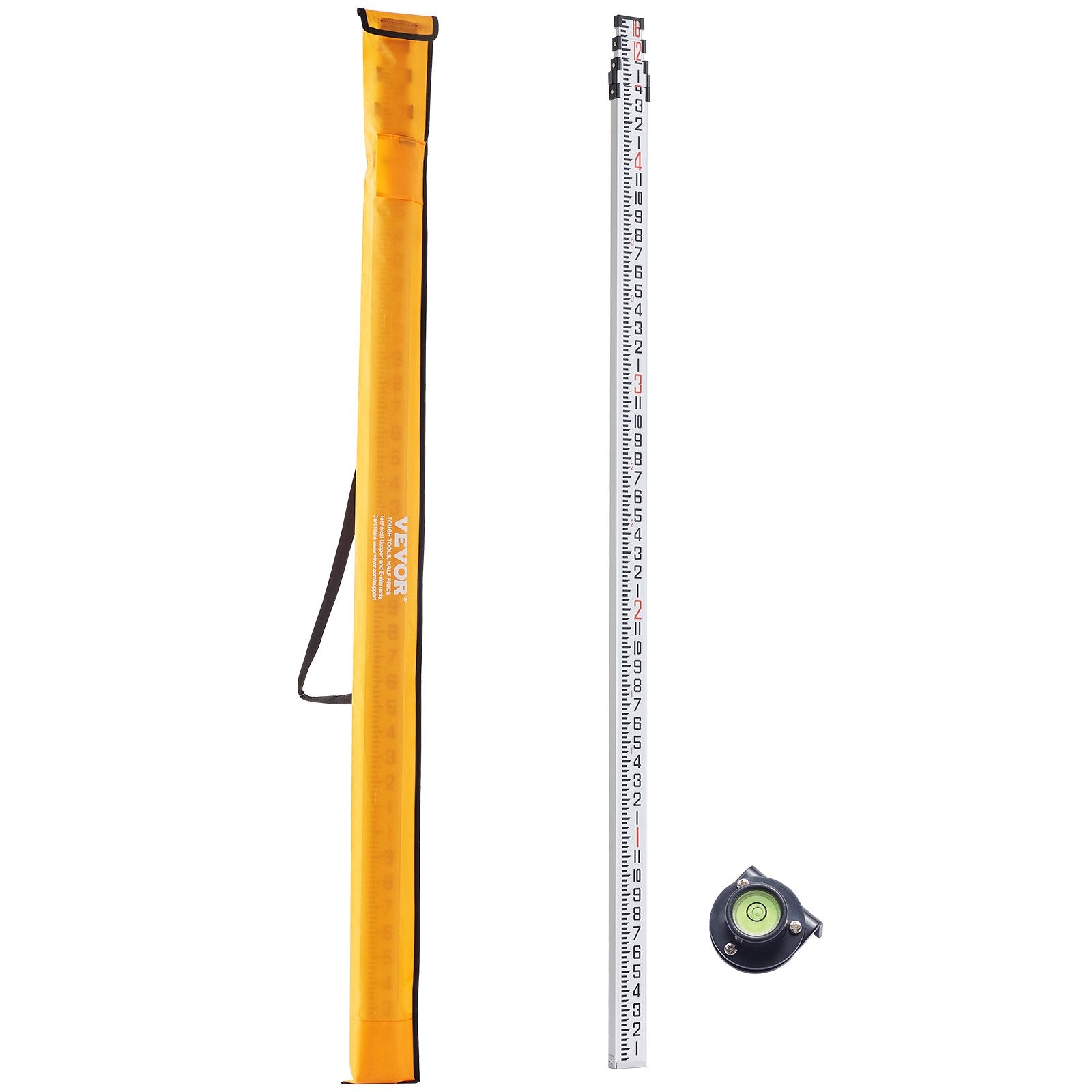 VEVOR Measuring Rod 16-Feet/8ths 4 Sections Telescopic Grade Rod 1/8in w/ Bag 9