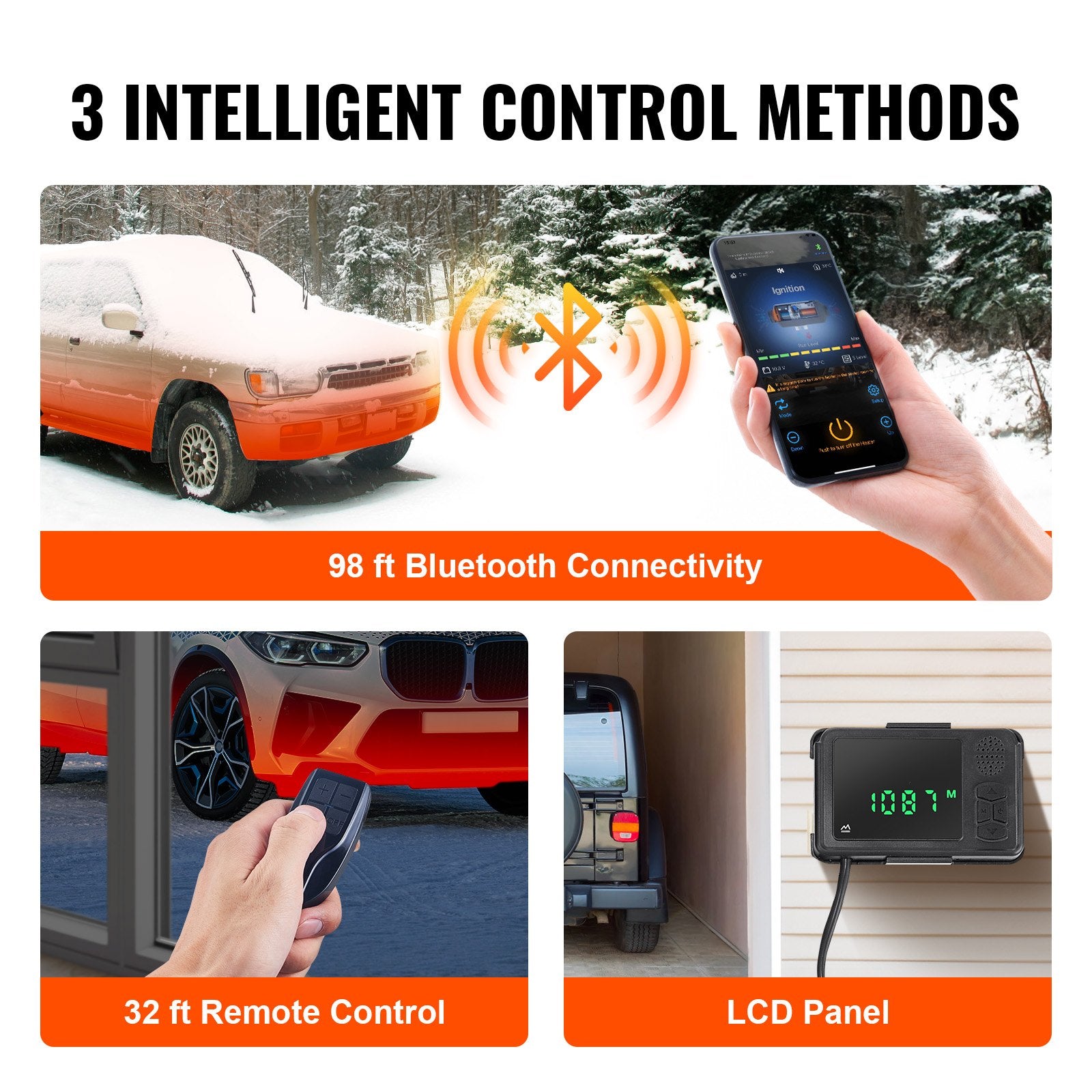 VEVOR Bluetooth App Control Diesel Air Heater, 12V 2KW Diesel Heater with Automatic Altitude Adjustment, Remote Control and LCD, Diesel Parking Heater for RV Trailer Camper Van Boat And Indoors 3