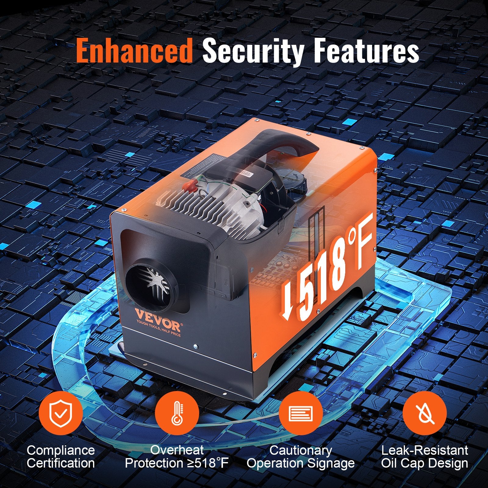 VEVOR Diesel Air Heater, 12V 5KW All-on-one Diesel Heater with Remote Control and LCD Display, 5L Fuel Tank Portable Diesel Parking Heater, Rapid Heating for RV Trailer Camper Van Boat 5