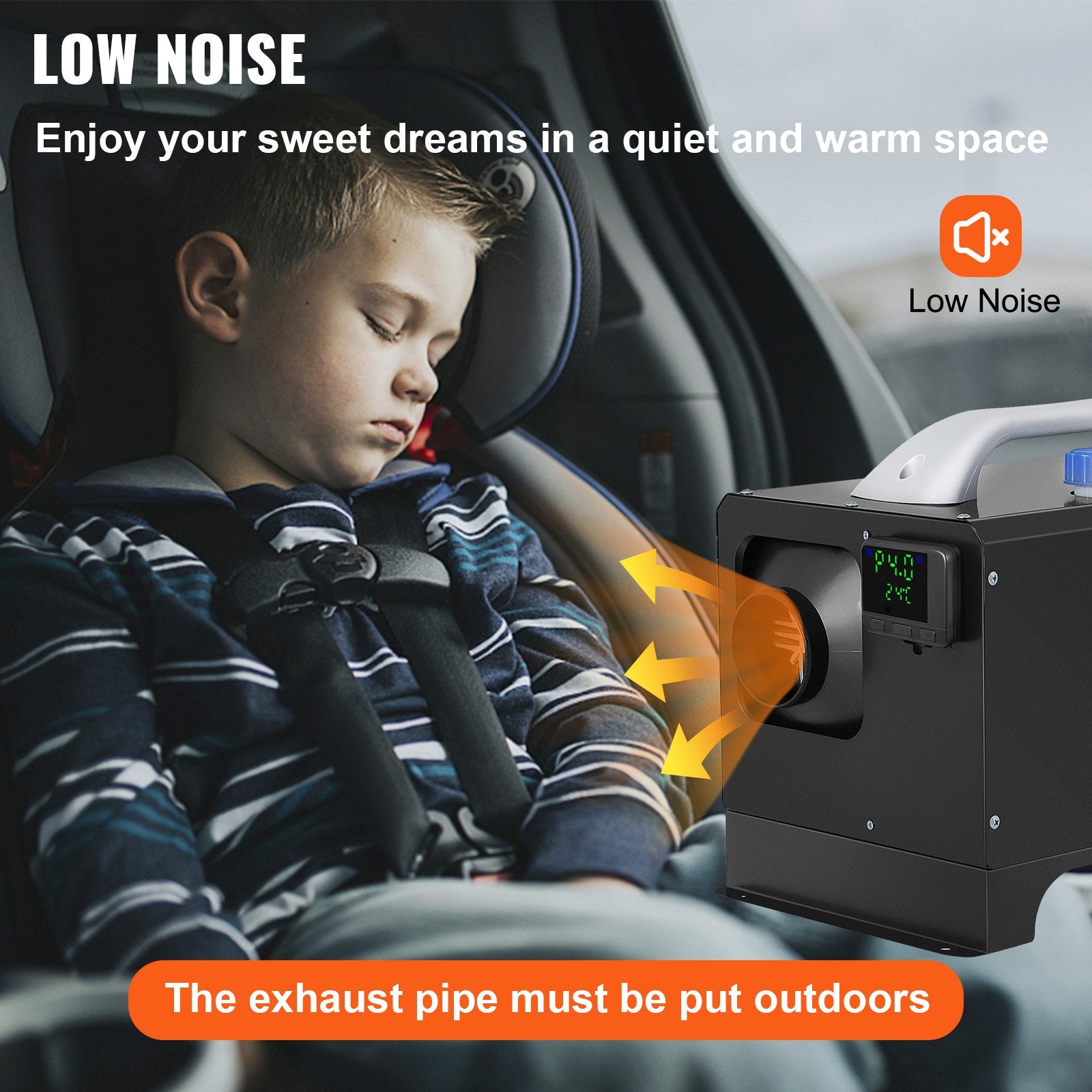 VEVOR Diesel Air Heater 8KW, All in One 12V Truck Heater, Parking Heater with Black LCD, Remote Control, Fast Heating Diesel Heater for RV Truck, Boat, Bus, Car Trailer, Motorhomes 6