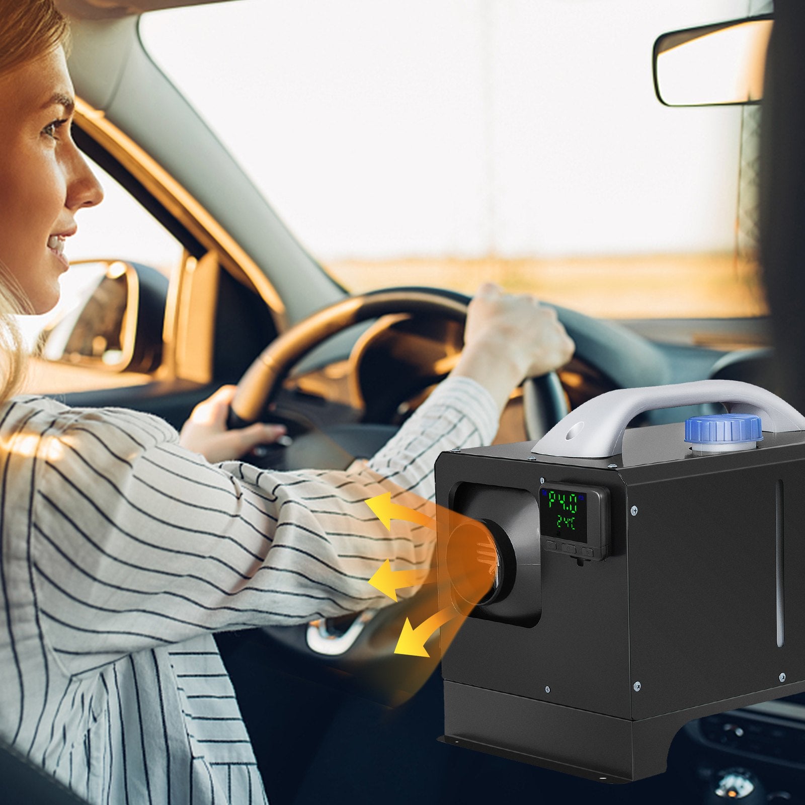 VEVOR Diesel Air Heater 8KW, All in One 12V Truck Heater, Parking Heater with Black LCD, Remote Control, Fast Heating Diesel Heater for RV Truck, Boat, Bus, Car Trailer, Motorhomes 8