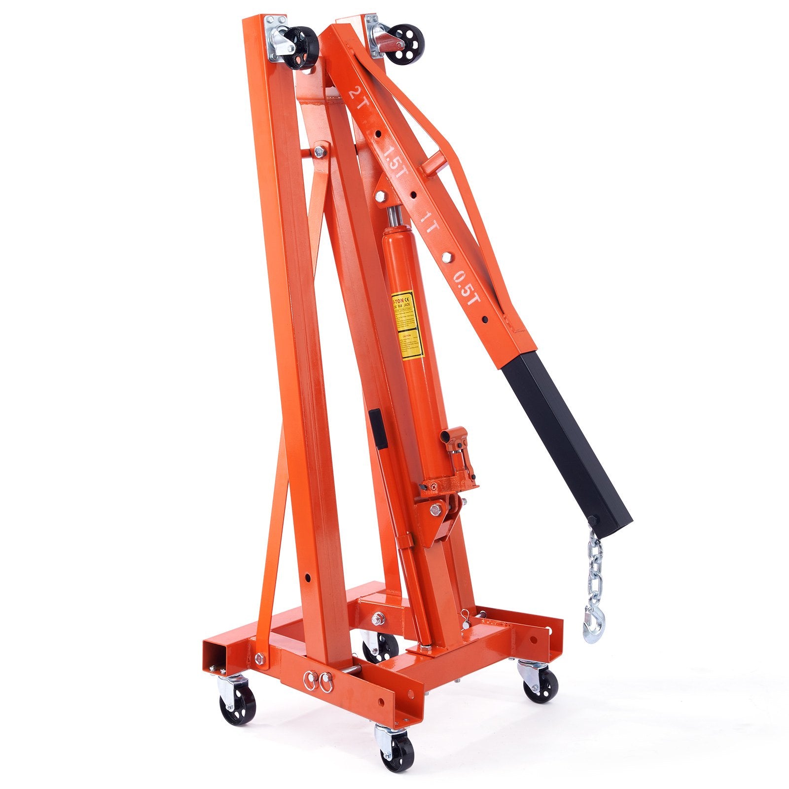 VEVOR Hydraulic Engine Hoist with Lever, 2000KG Heavy-duty Cherry Picker Shop Crane, Foldable Engine Crane and Engine Hoist leveler for Auto Repair, Motors, Weights Lifting, Loading 10