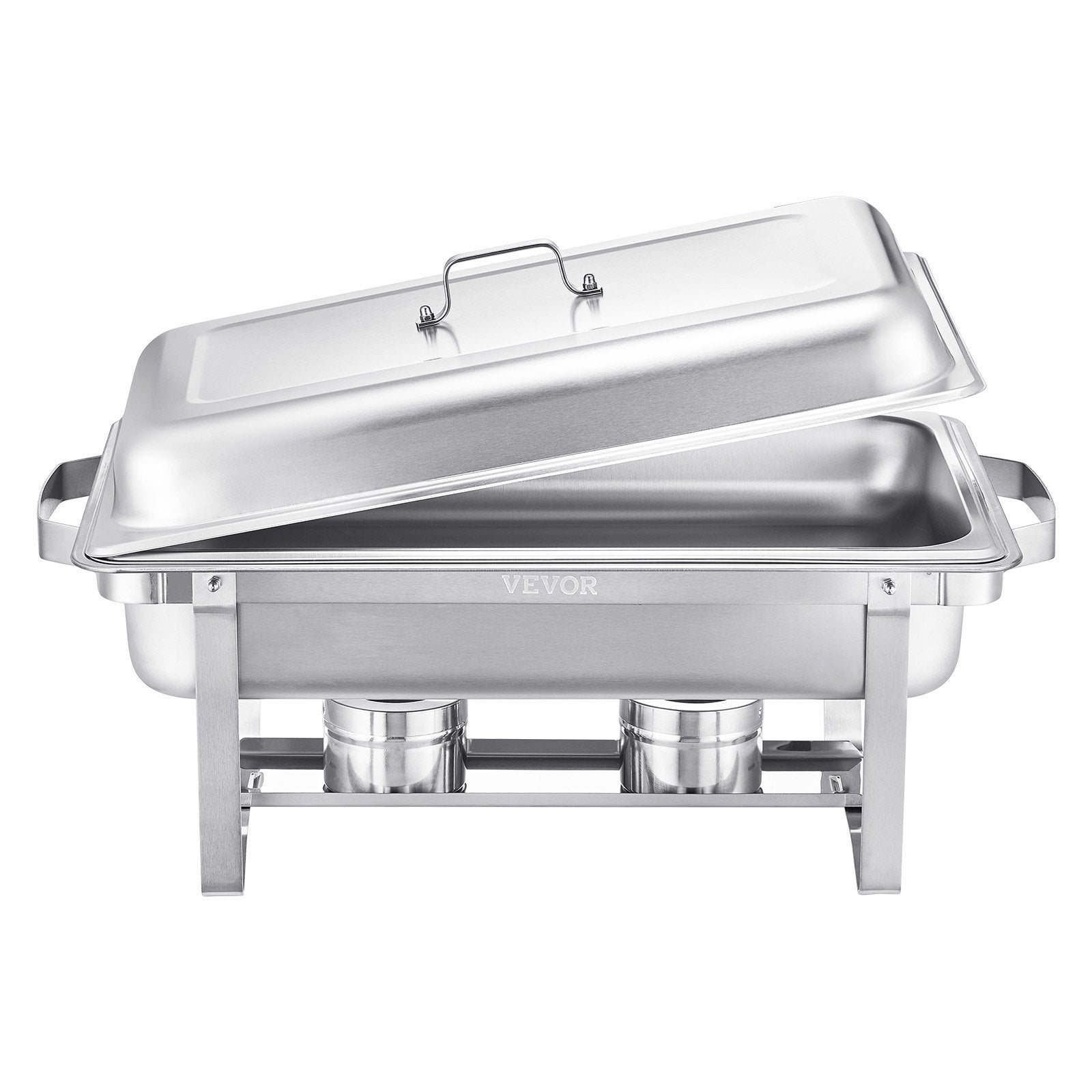 VEVOR 8 Qt 6 Pack Rectangle Chafing Dish Buffet Set Fullsize Pan Stainless Steel 9