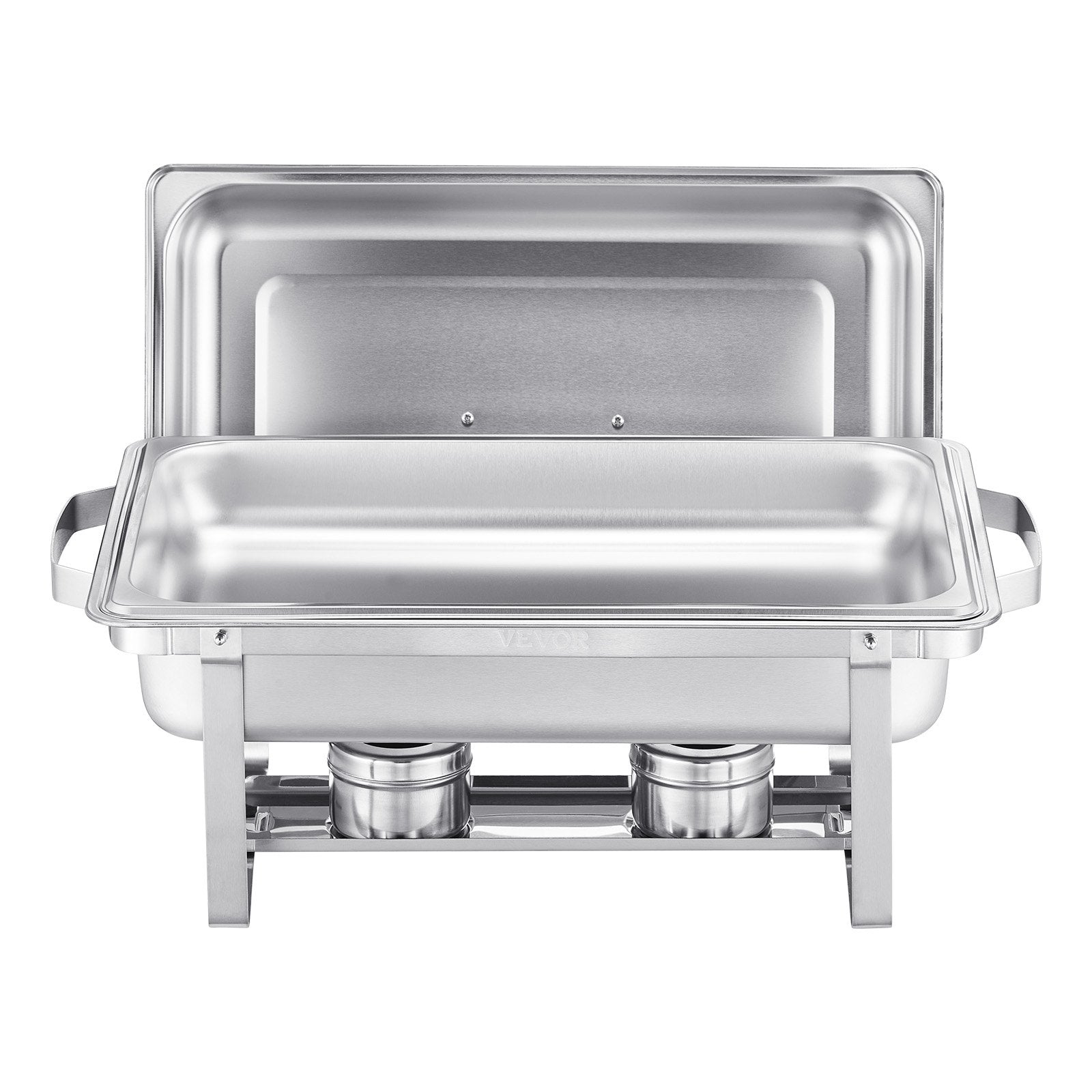 VEVOR 8 Qt 6 Pack Rectangle Chafing Dish Buffet Set Fullsize Pan Stainless Steel 11