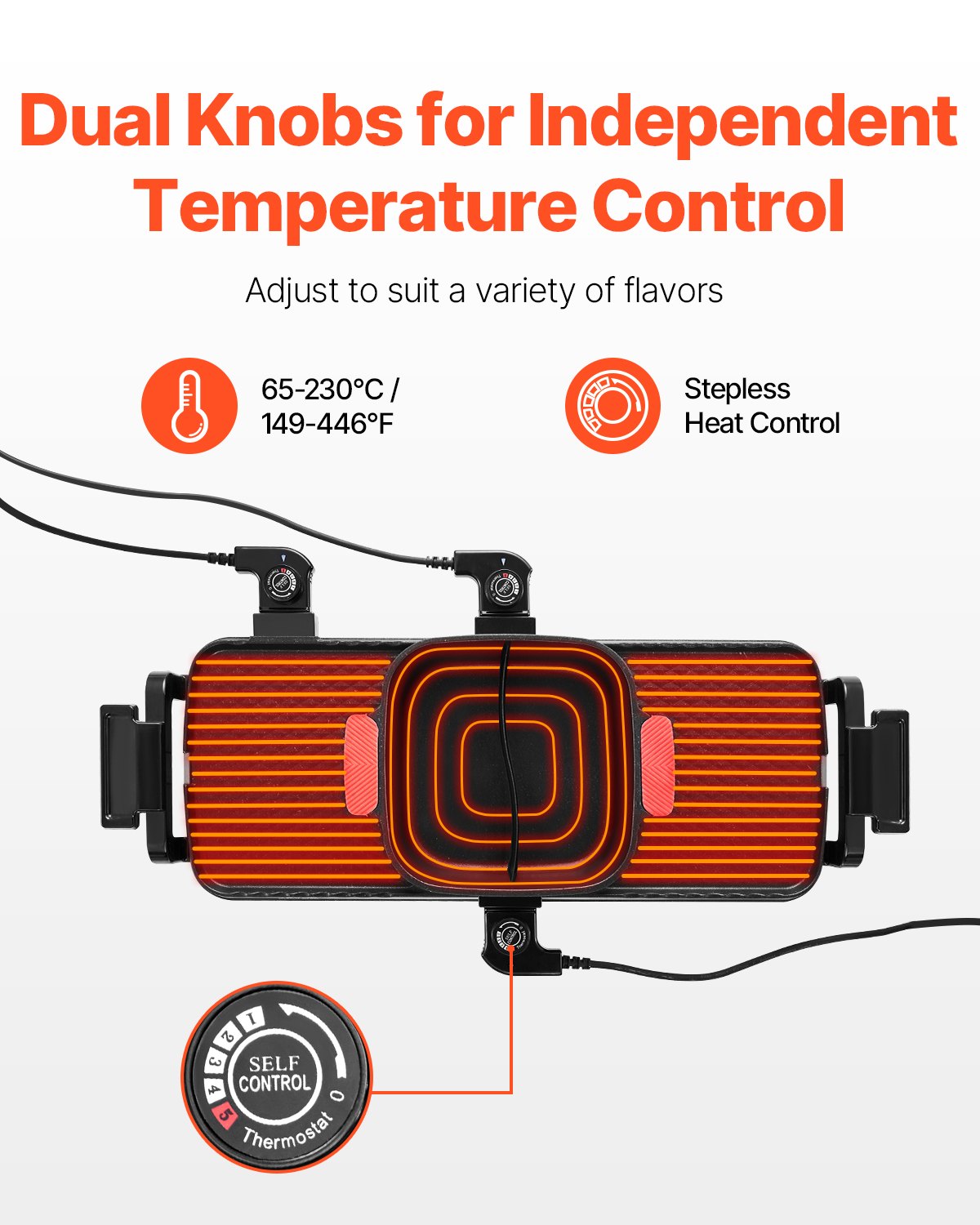 VEVOR Hot Pot with Grill 2300W 2-in-1 Electric Smokeless BBQ with Removable Pot 4