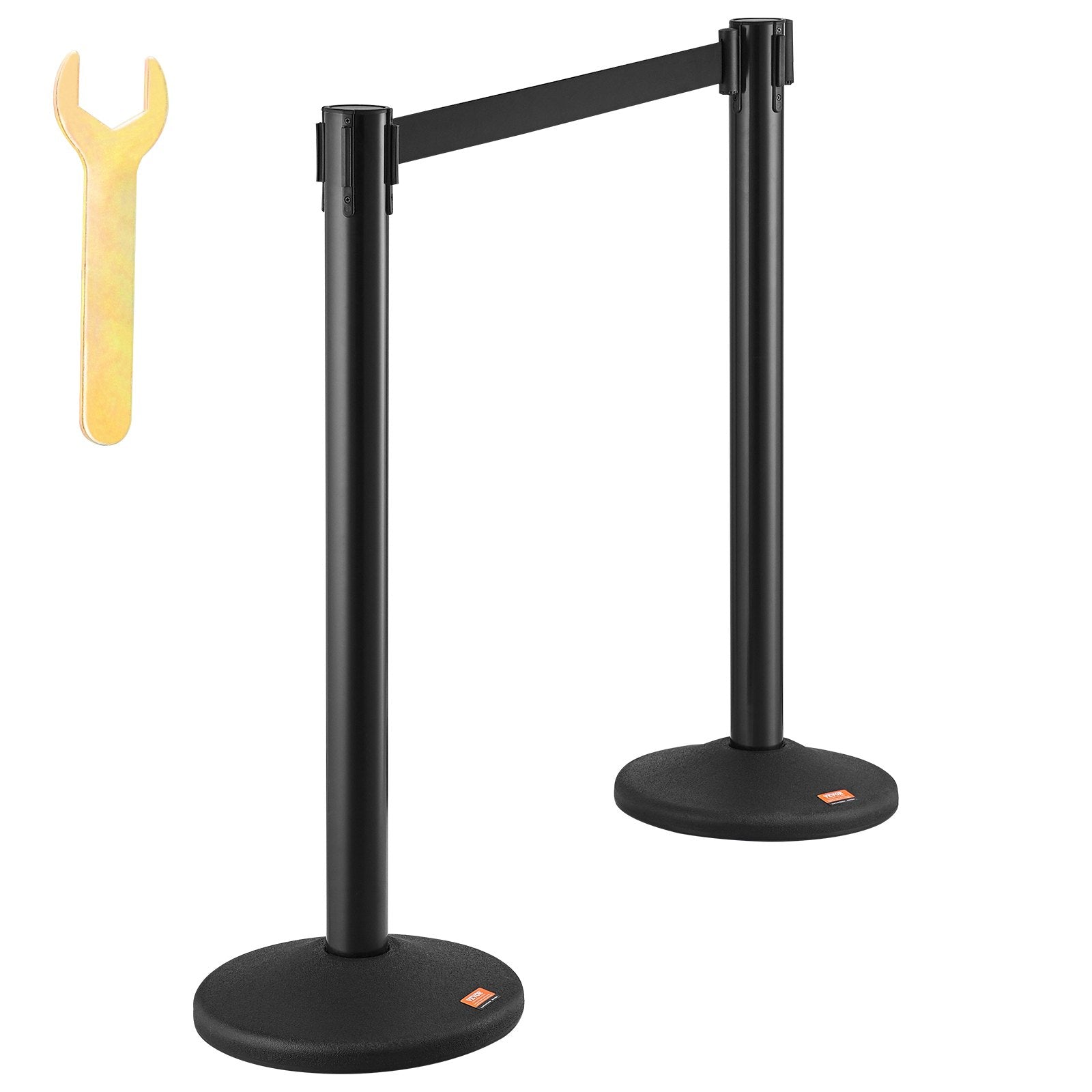 VEVOR Crowd Control Stanchions, 6-Pack Crowd Control Barriers with 3PCS 6.5FT Black Retractable Belts, Plastic Stanchion Queue Post, Belt Barriers Line Divider Stanchion Set for Airport, Exhibition 8