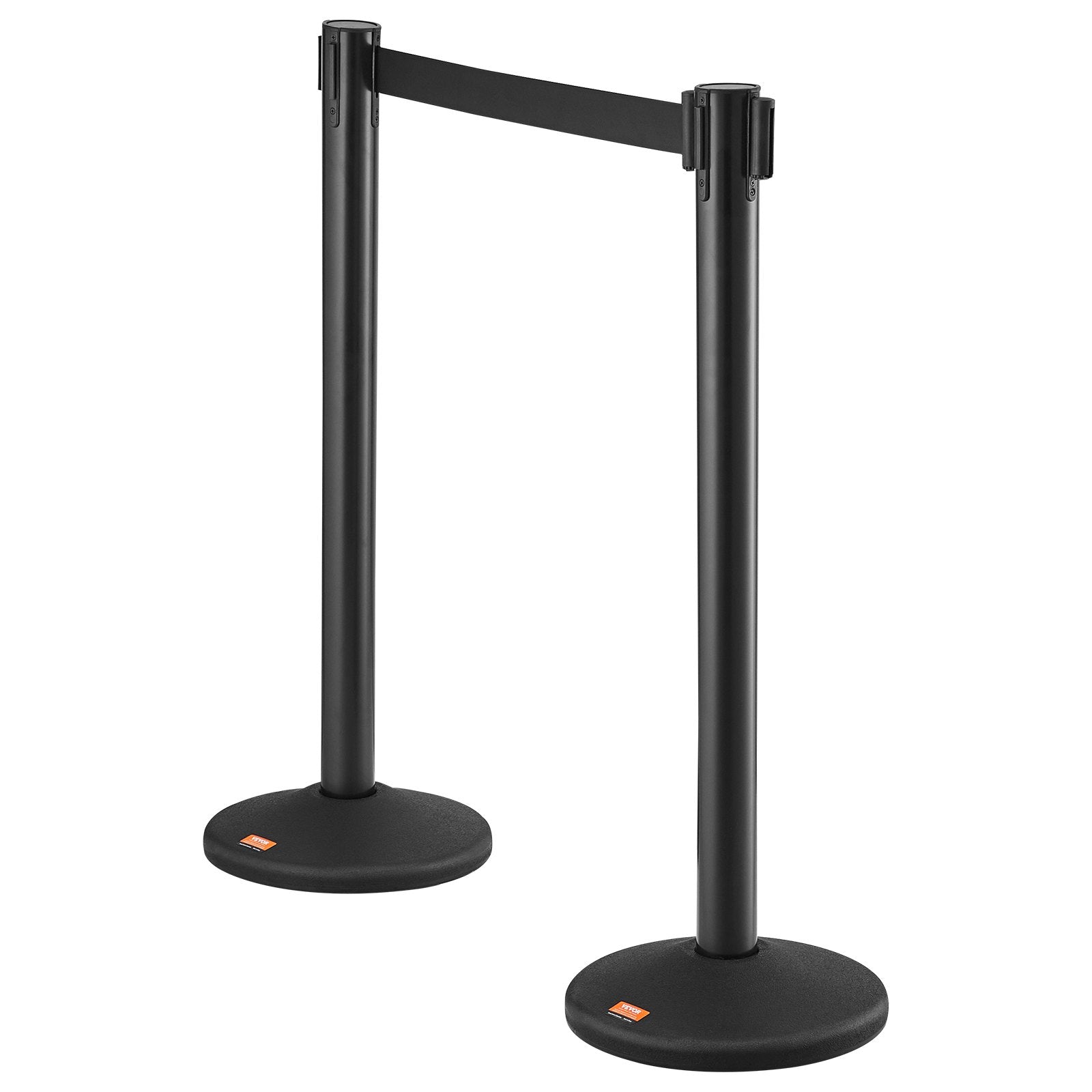 VEVOR Crowd Control Stanchions, 6-Pack Crowd Control Barriers with 3PCS 6.5FT Black Retractable Belts, Plastic Stanchion Queue Post, Belt Barriers Line Divider Stanchion Set for Airport, Exhibition 9