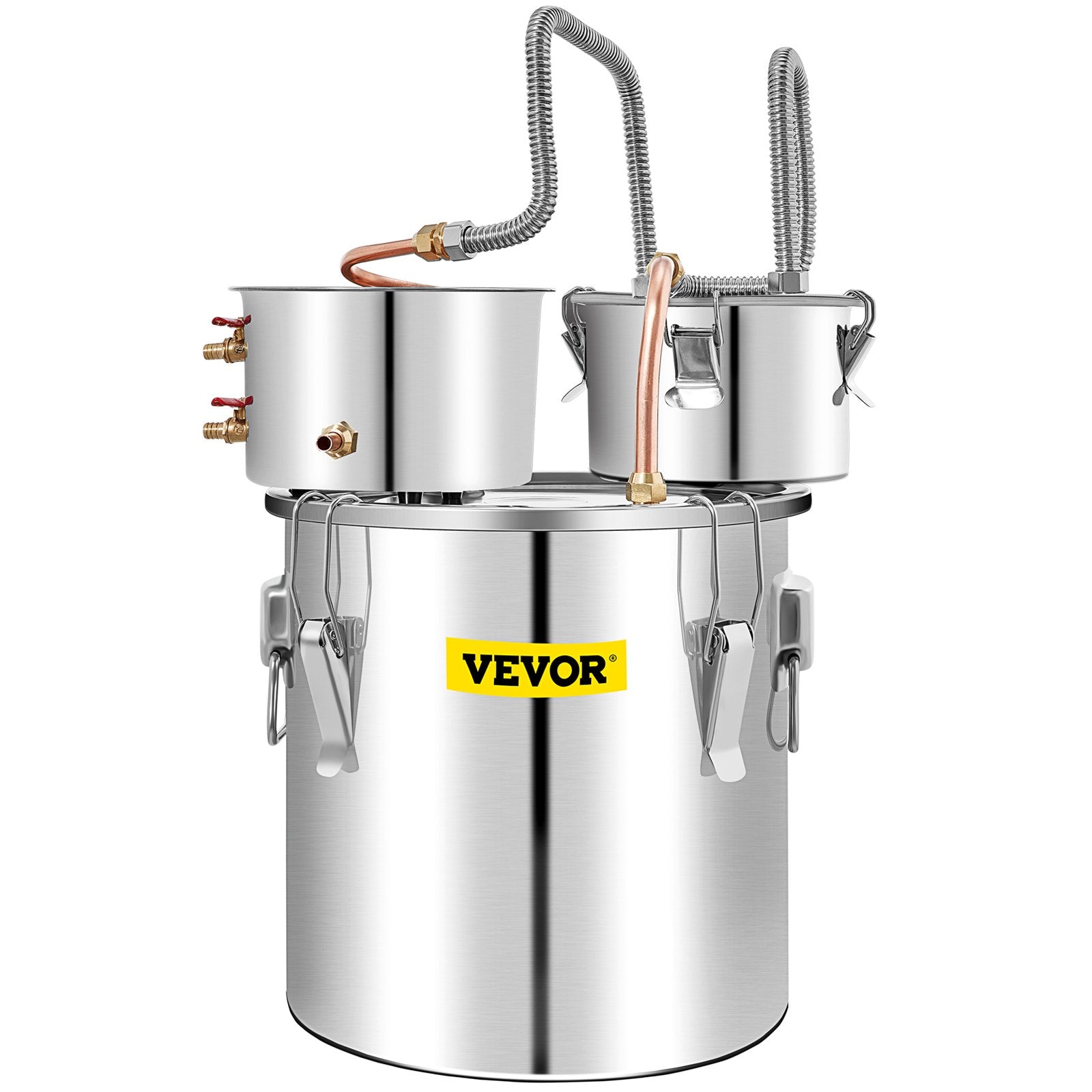 VEVOR Moonshine Still Water Alcohol Distiller 50L w/Thumper Keg & Water Pump 11