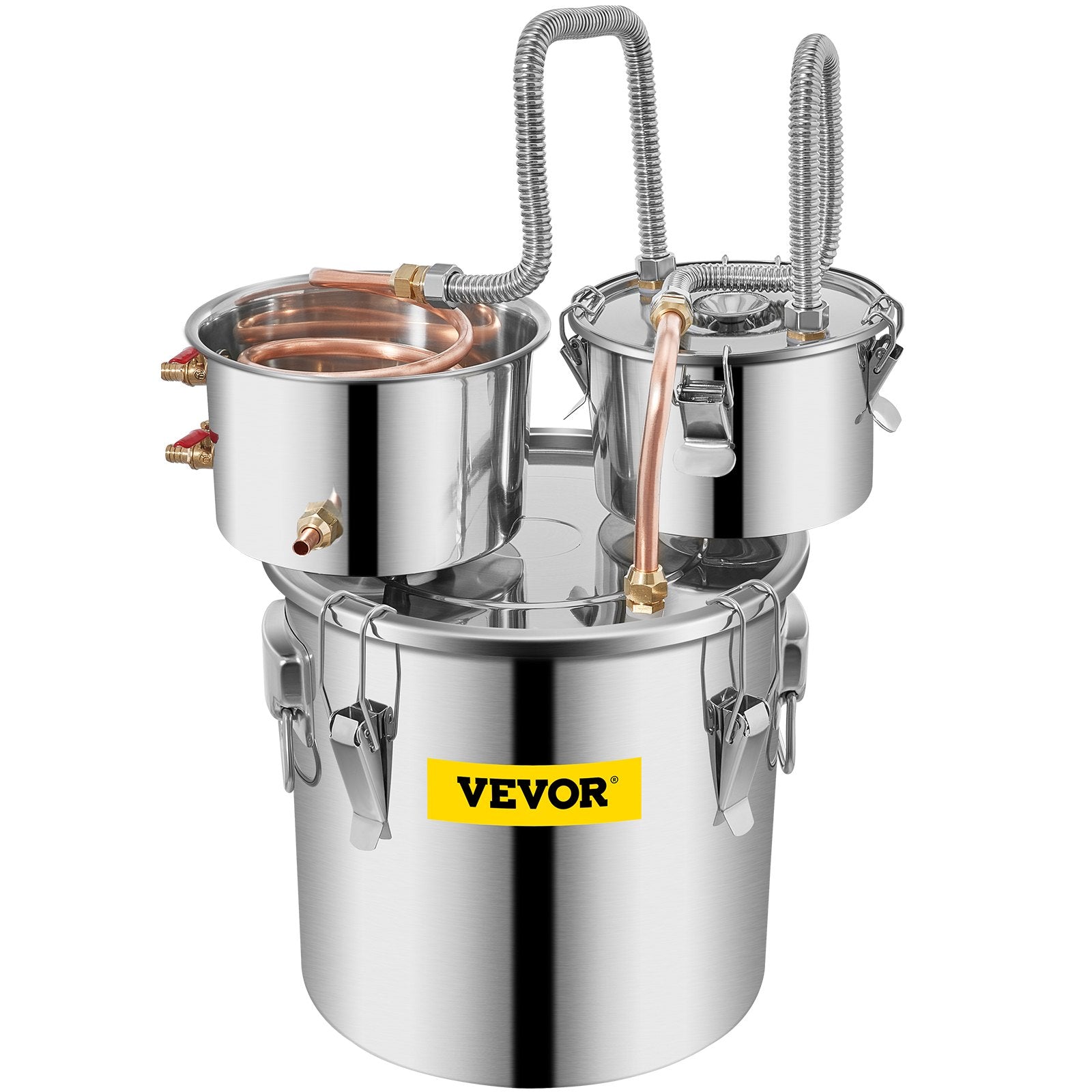 VEVOR 3 Pot 12L Alcohol Distiller Water Wine Boiler Home Brew Moonshinestill 11