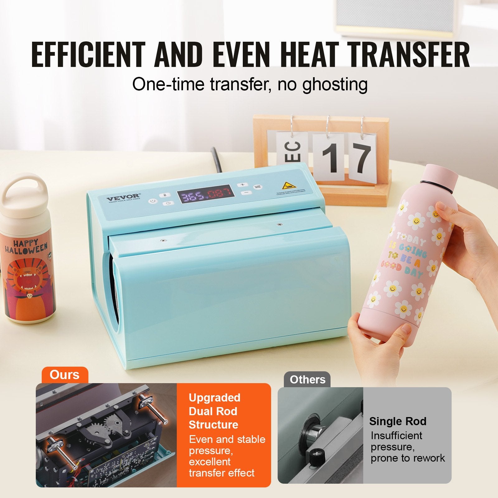 VEVOR Auto Tumbler Heat Press Machine 325-887 ml Sublimation Mug Heat Press Blue 4