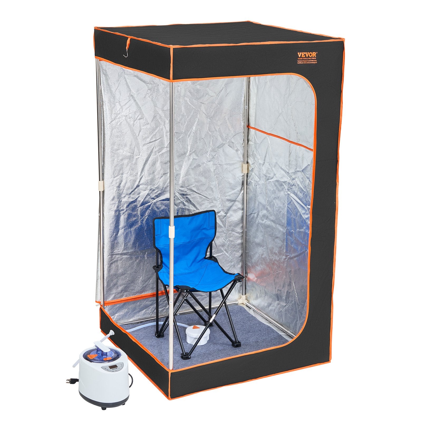 VEVOR Portable Steam Sauna Tent Full Size 1000W Personal Sauna Blanket W/ Chair, 880 x 880 x 1600 mm 11