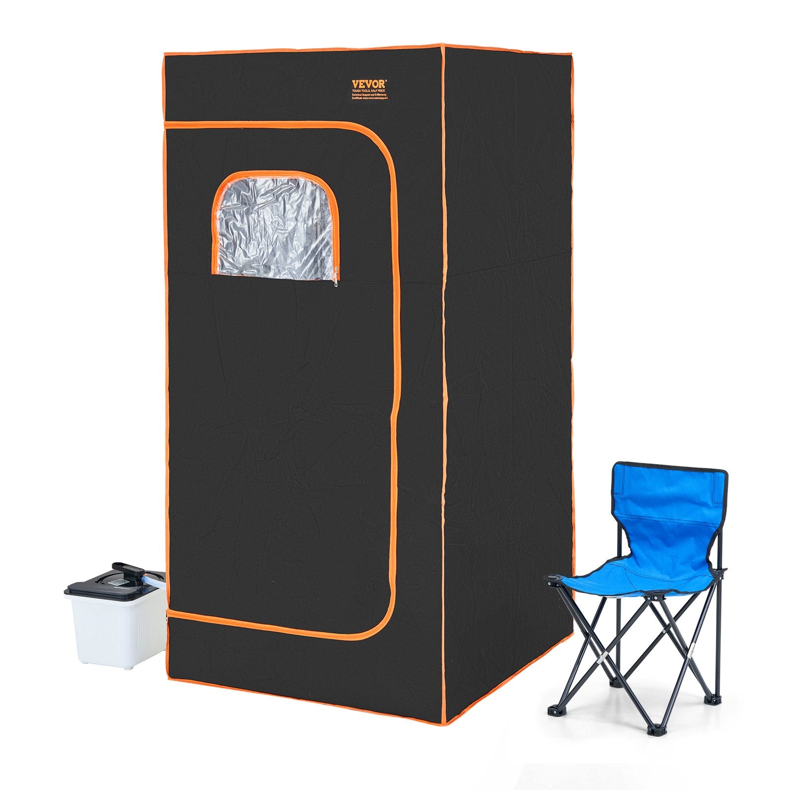 VEVOR Portable Steam Sauna Tent Full Size 2000W Personal Sauna Blanket W/ Chair,880 x 880 x 1780 mm 9