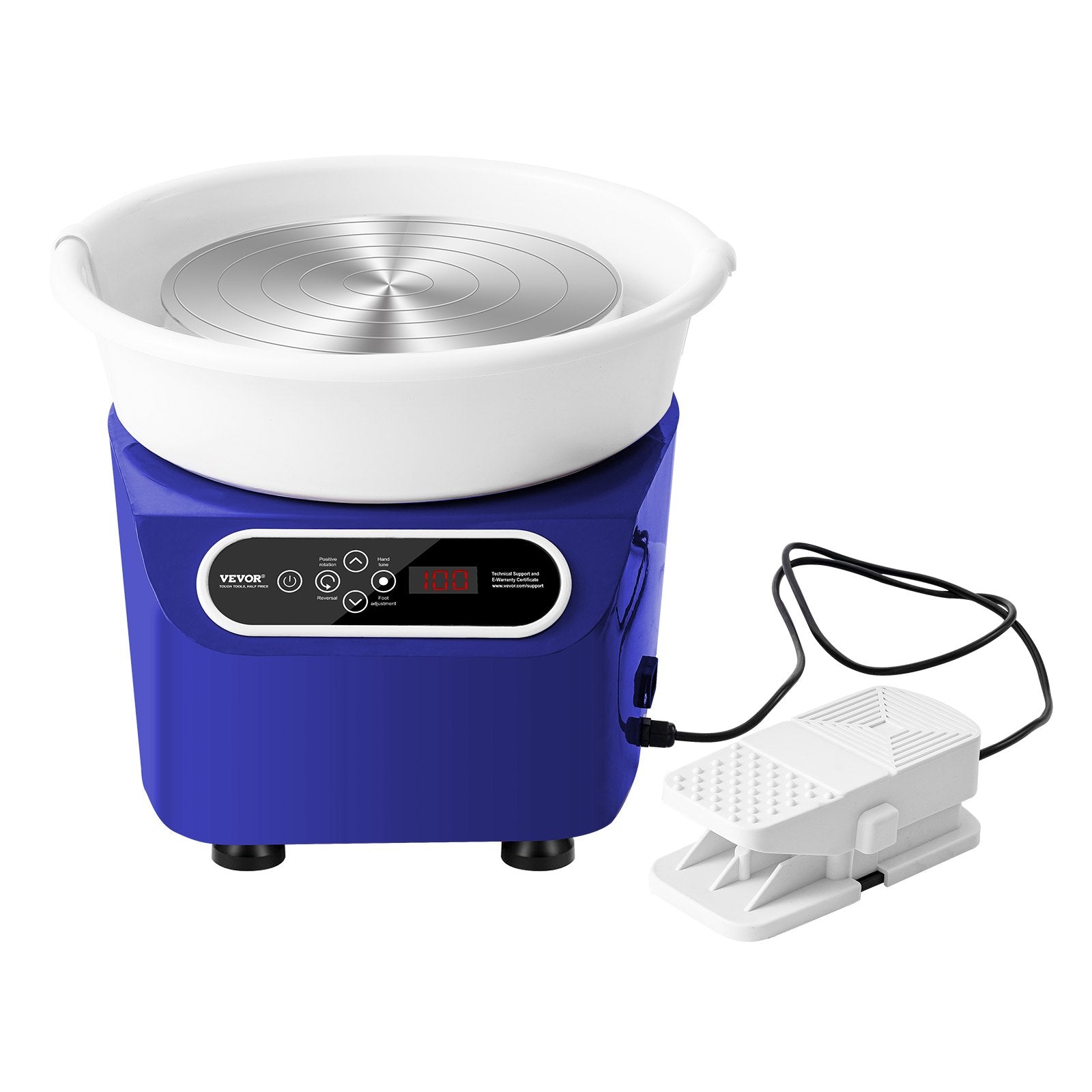 VEVOR Pottery Wheel, 10 inch Pottery Forming Machine, 350W Electric Wheel for Pottery with Foot Pedal and LCD Touch Screen, Direct Drive Ceramic Wheel with Shaping Tools for DIY Art Craft, Blue 10