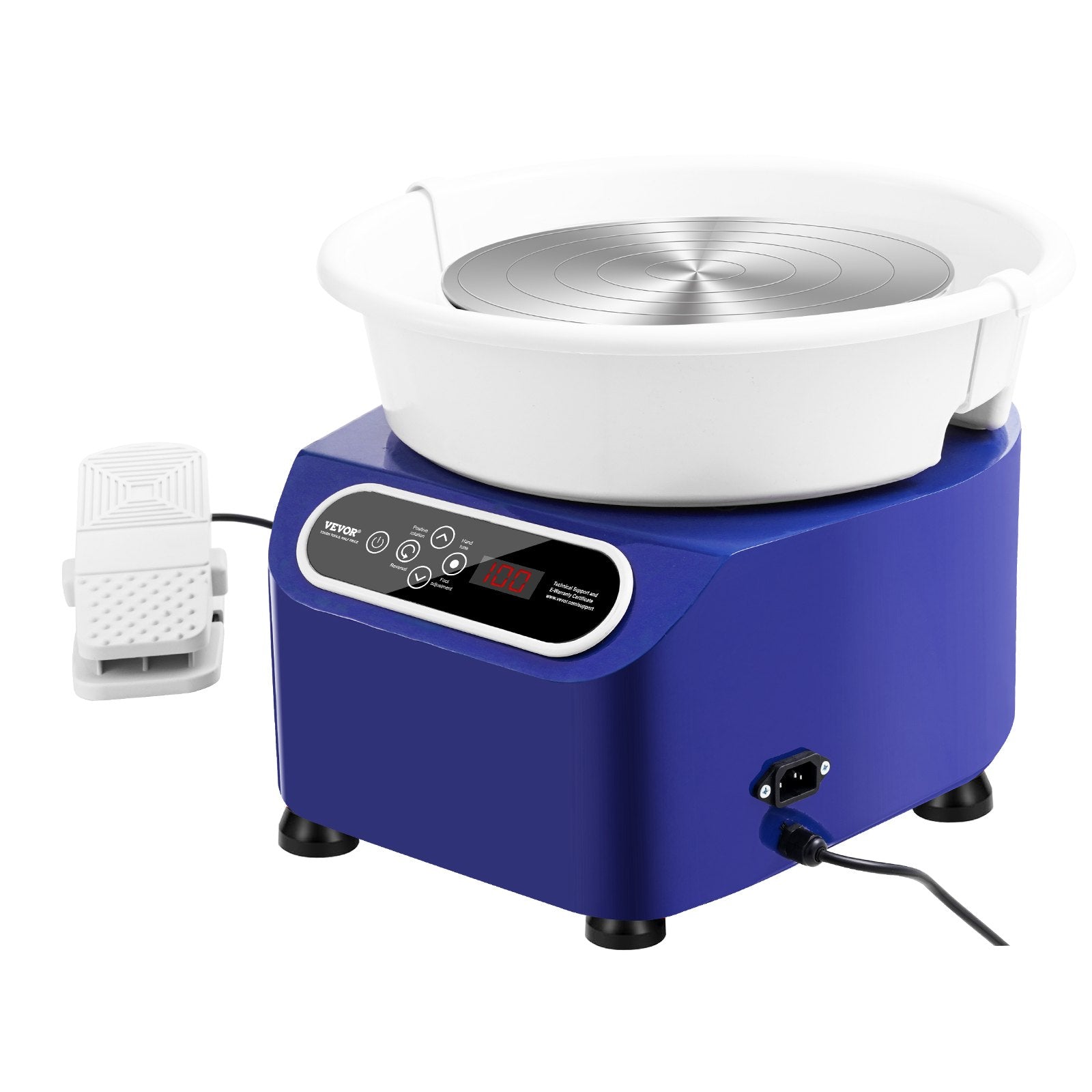 VEVOR Pottery Wheel, 10 inch Pottery Forming Machine, 350W Electric Wheel for Pottery with Foot Pedal and LCD Touch Screen, Direct Drive Ceramic Wheel with Shaping Tools for DIY Art Craft, Blue 11