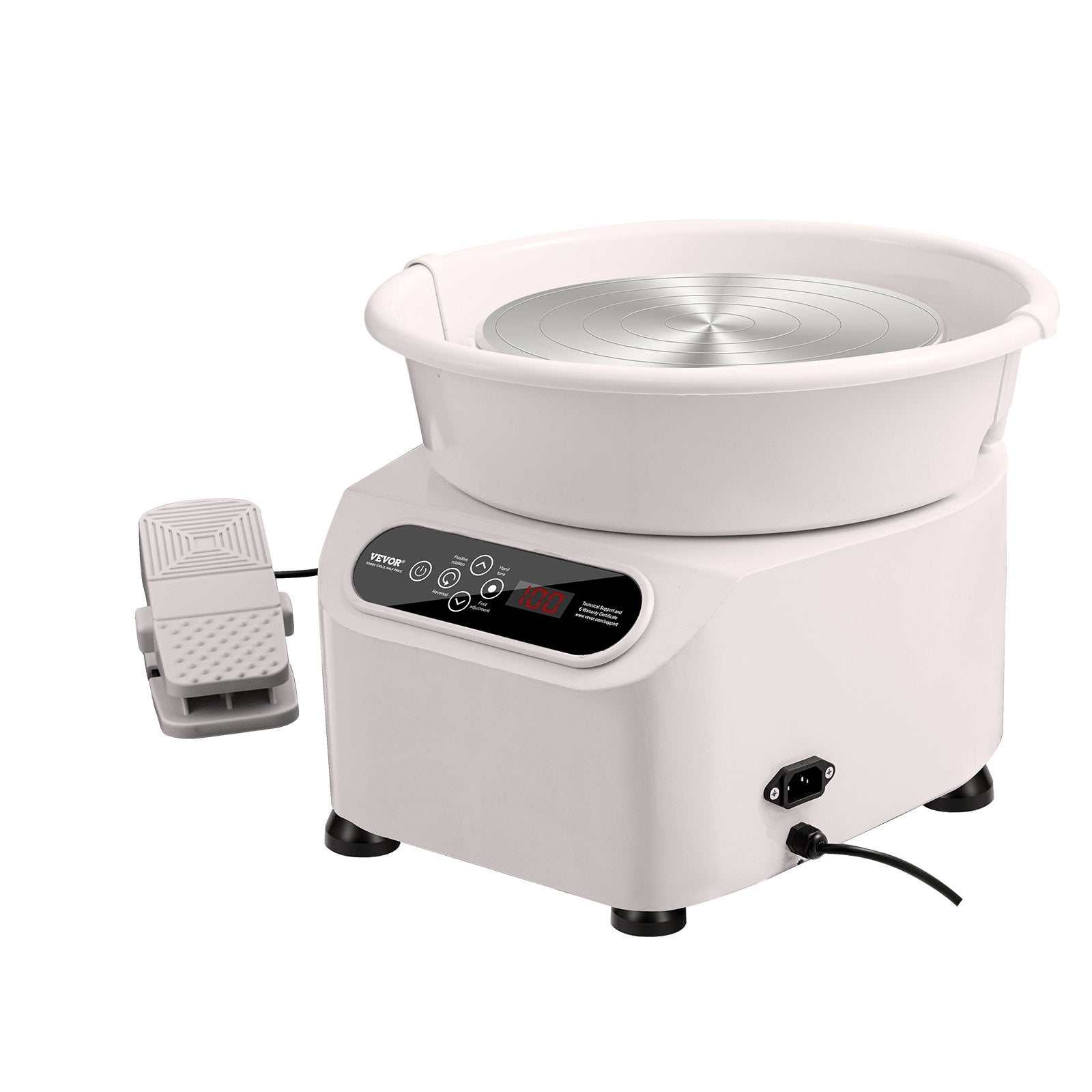 VEVOR Pottery Wheel, 10 inch Pottery Forming Machine, 350W Electric Wheel for Pottery with Foot Pedal and LCD Touch Screen, Direct Drive Ceramic Wheel with Shaping Tools for DIY Art Craft, White 9