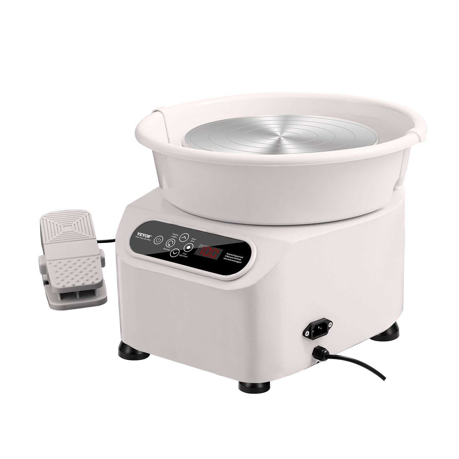 VEVOR Pottery Wheel, 11 inch Pottery Forming Machine, 350W Electric Wheel for Pottery with Foot Pedal and LCD Touch Screen, Direct Drive Ceramic Wheel with Shaping Tools for DIY Art Craft, White 11