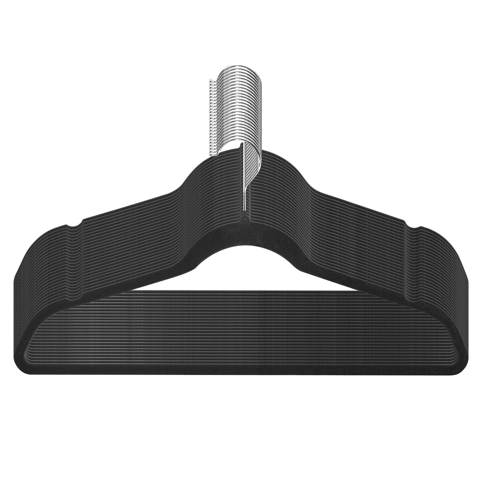 VEVOR Velvet Hangers 50 Pack Black Non-Slip Hangers with 360 Degree Swivel Hook 10