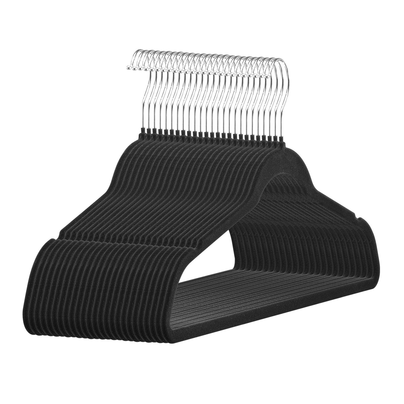 VEVOR Velvet Hangers 50 Pack Black Non-Slip Hangers with 360 Degree Swivel Hook 11