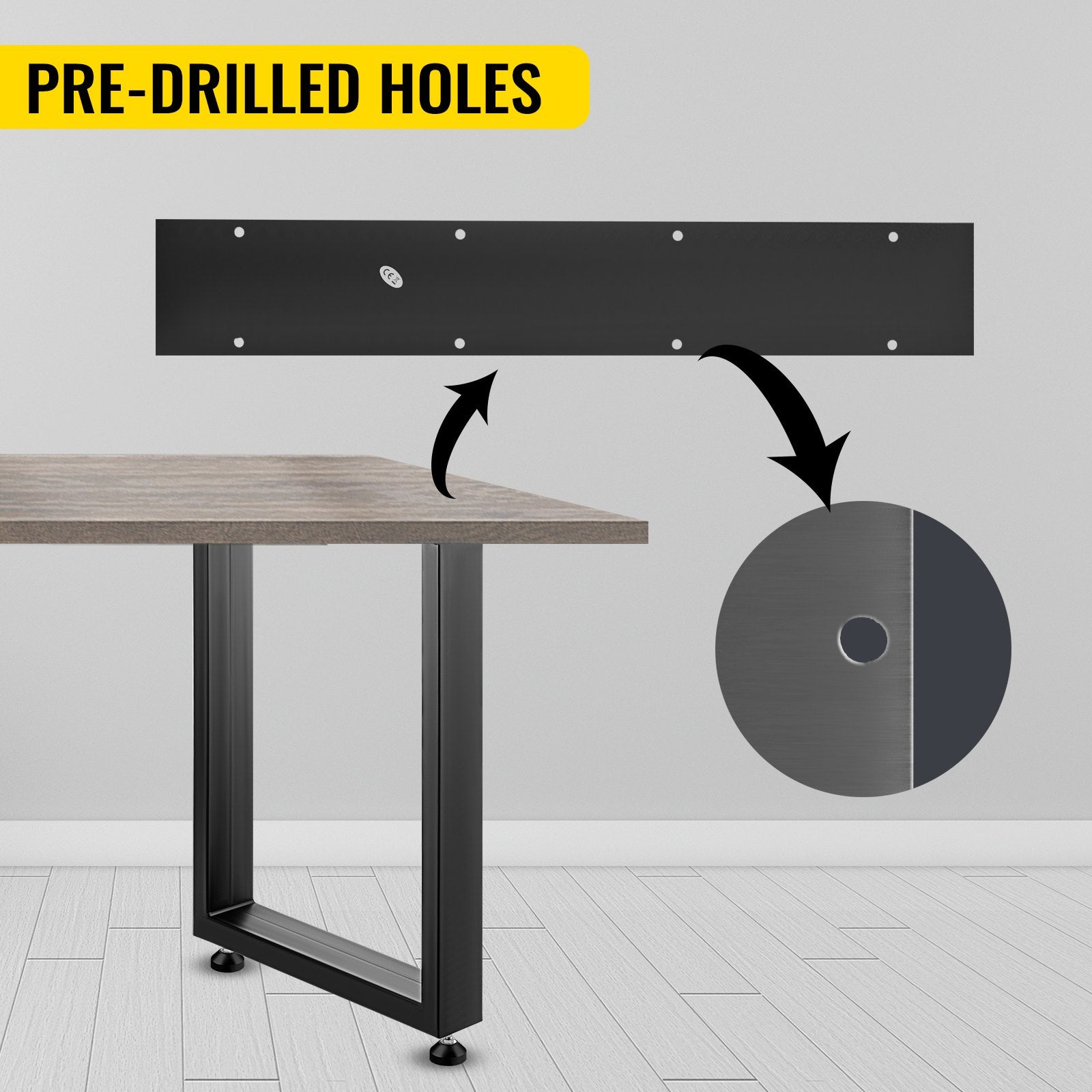 VEVOR Black Table Legs Frame Metal Dining Table Desk 600X720MM 5