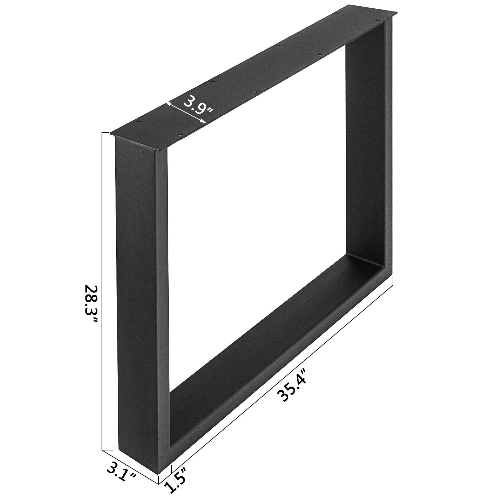 VEVOR Black Metal Table Legs Set of 2 Steel Table Legs 35x28 Inch Dining Table Legs Office Table Legs Computer Desk Legs Steel Bench Legs Country Style Table Legs DIY Furniture Legs 8