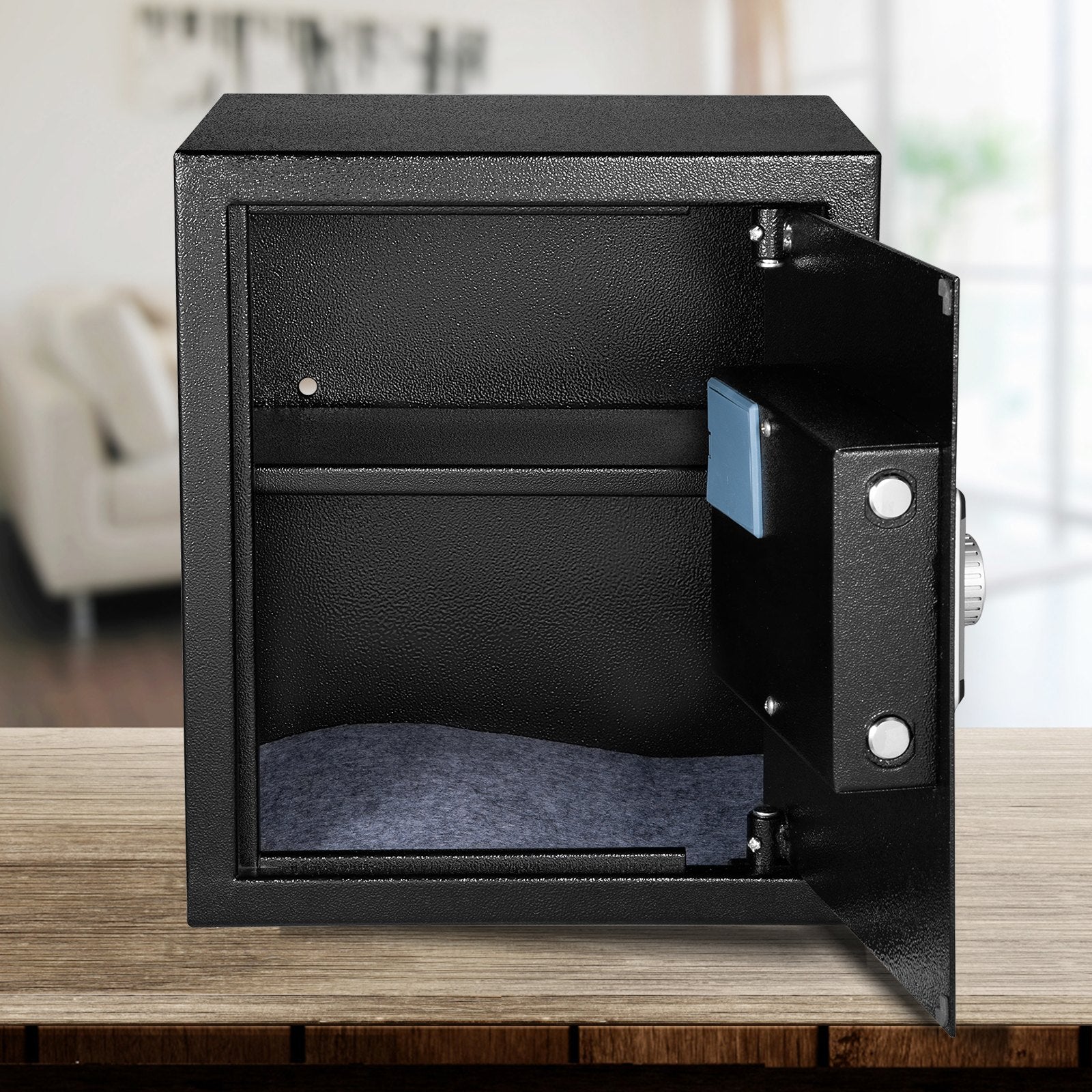 VEVOR Safe Box, 1.7 CU.FT Fingerprint Safe Box for Money with 2 Keys & Digital Keypad, Q235 Steel Safe Box for Storing Cash, Jewelry, Pistols, Documents, Watches in Home & Office & Hotel 8