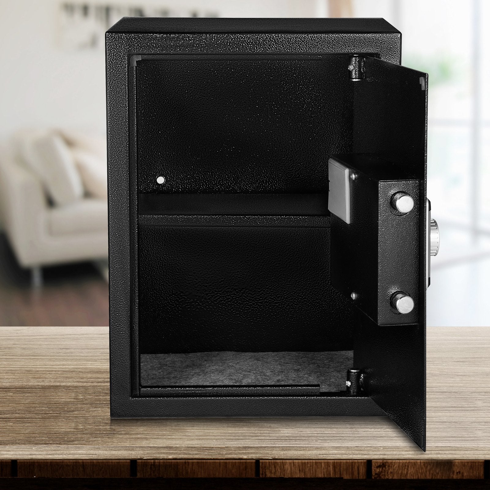 VEVOR Safe Box, 2.1 CU.FT Fingerprint Safe Box for Money w/ 2 Keys & Digital Keypad, Q235 Steel Safe Box for Storing Cash, Jewelry, Pistols, Documents, Watches in Home & Office & Hotel 8